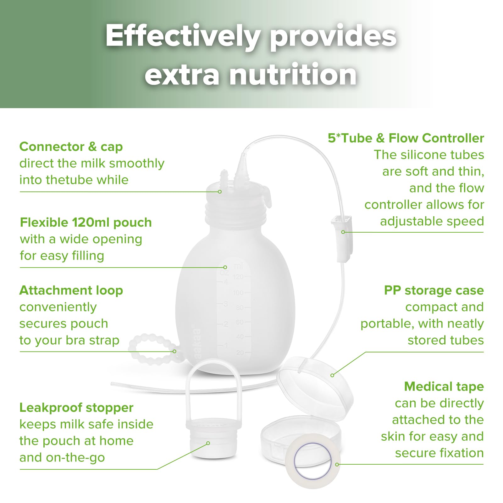 haakaa-supplemental-nursing-system-with-5-silicone-feeding-tubes-sns-breastfeedi image 4