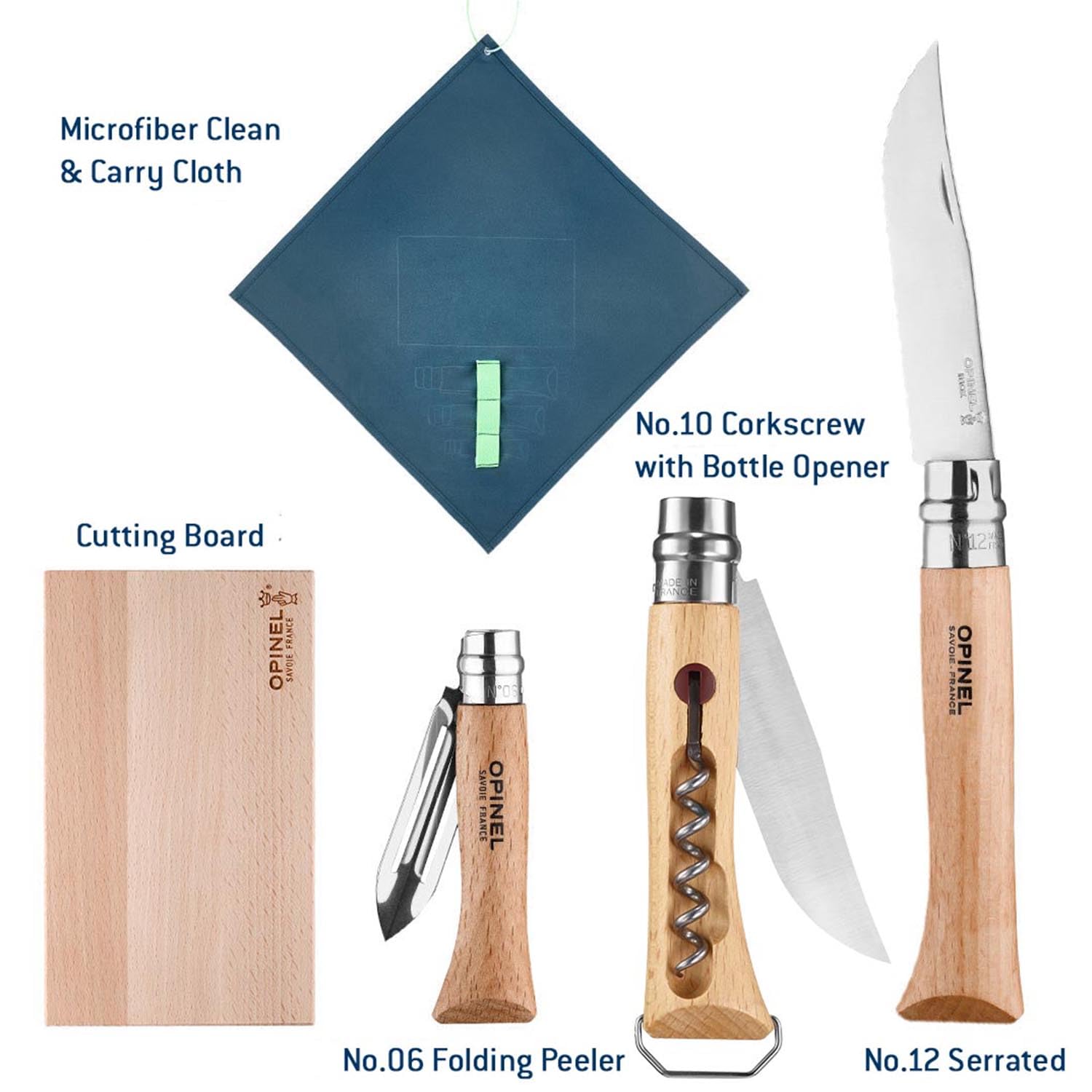 opinel-nomad-camping-kitchen-utensil-kit-with-folding-knives-cutting-board image 2