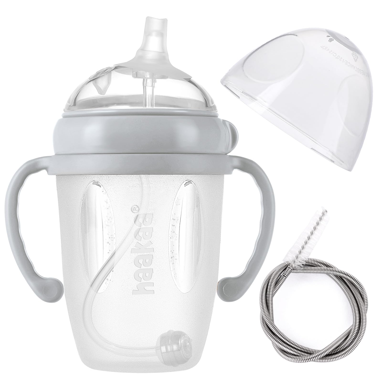 haakaa-weighted-straw-sippy-cup-for-6-month-old-8oz-250ml-silicone-baby-straw-cu image 1