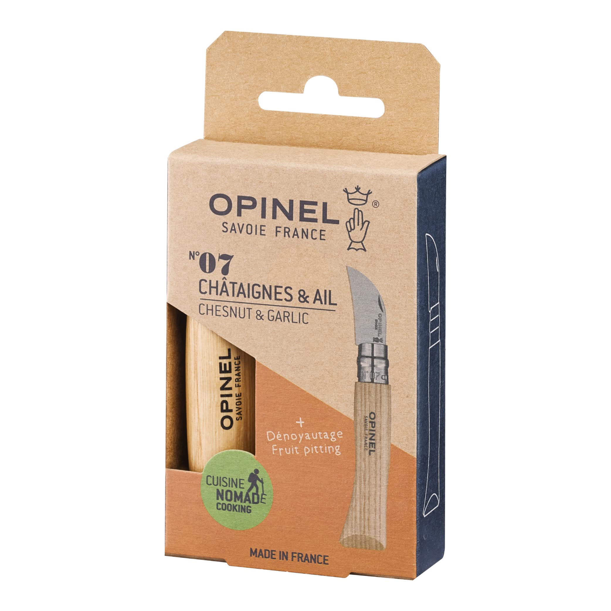 opinel-no-07-stainless-steel-folding-knife-with-chestnut-wood-handle-scoring-kni image 3