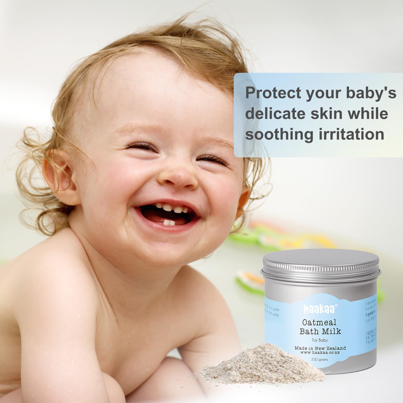 haakaa-oatmeal-baby-bath-milk-natural-colloidal-oatmeal-hypoallergenic-250g image 2