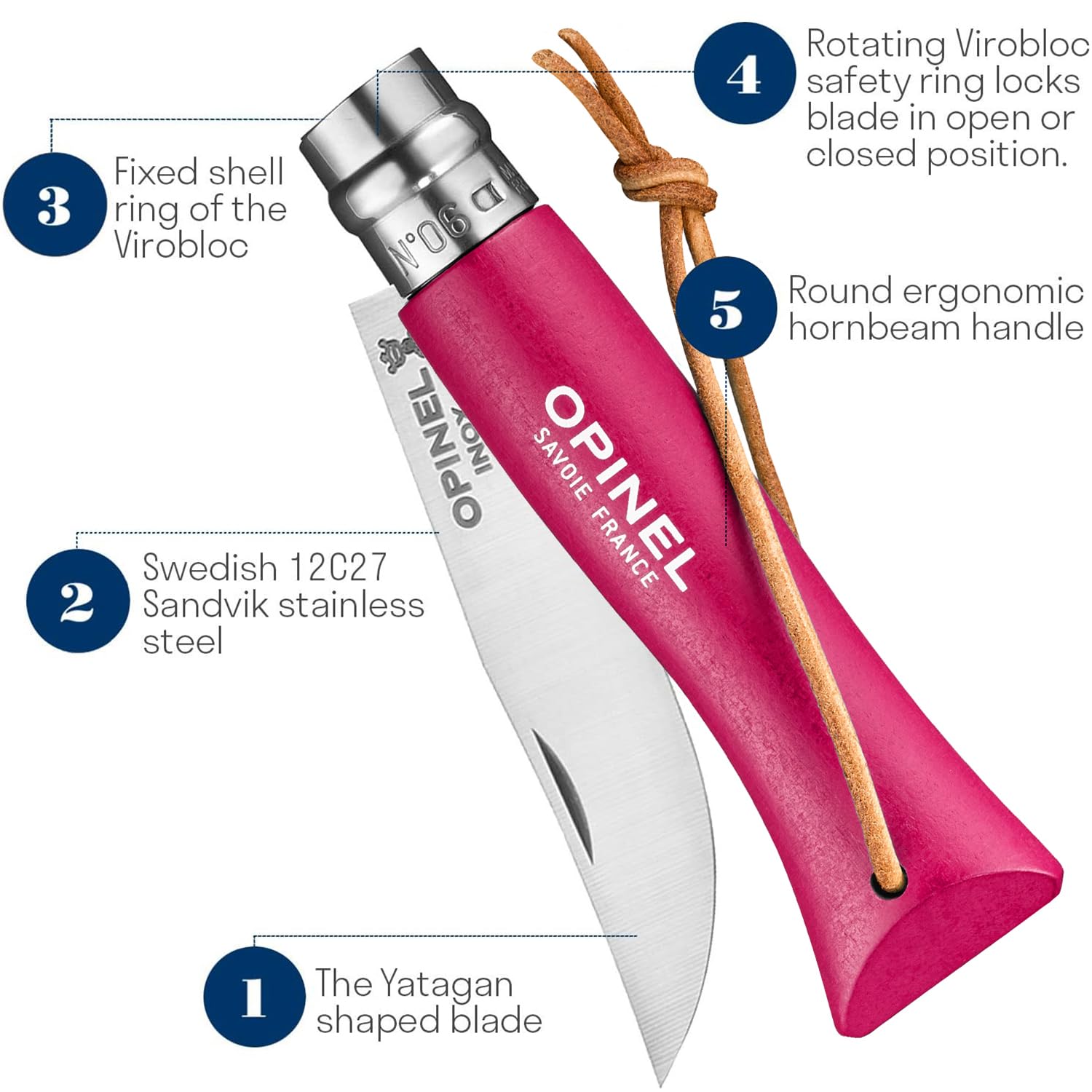 opinel-no-6-colorama-stainless-steel-everyday-carry-folding-pocket-knife-with-sa image 3