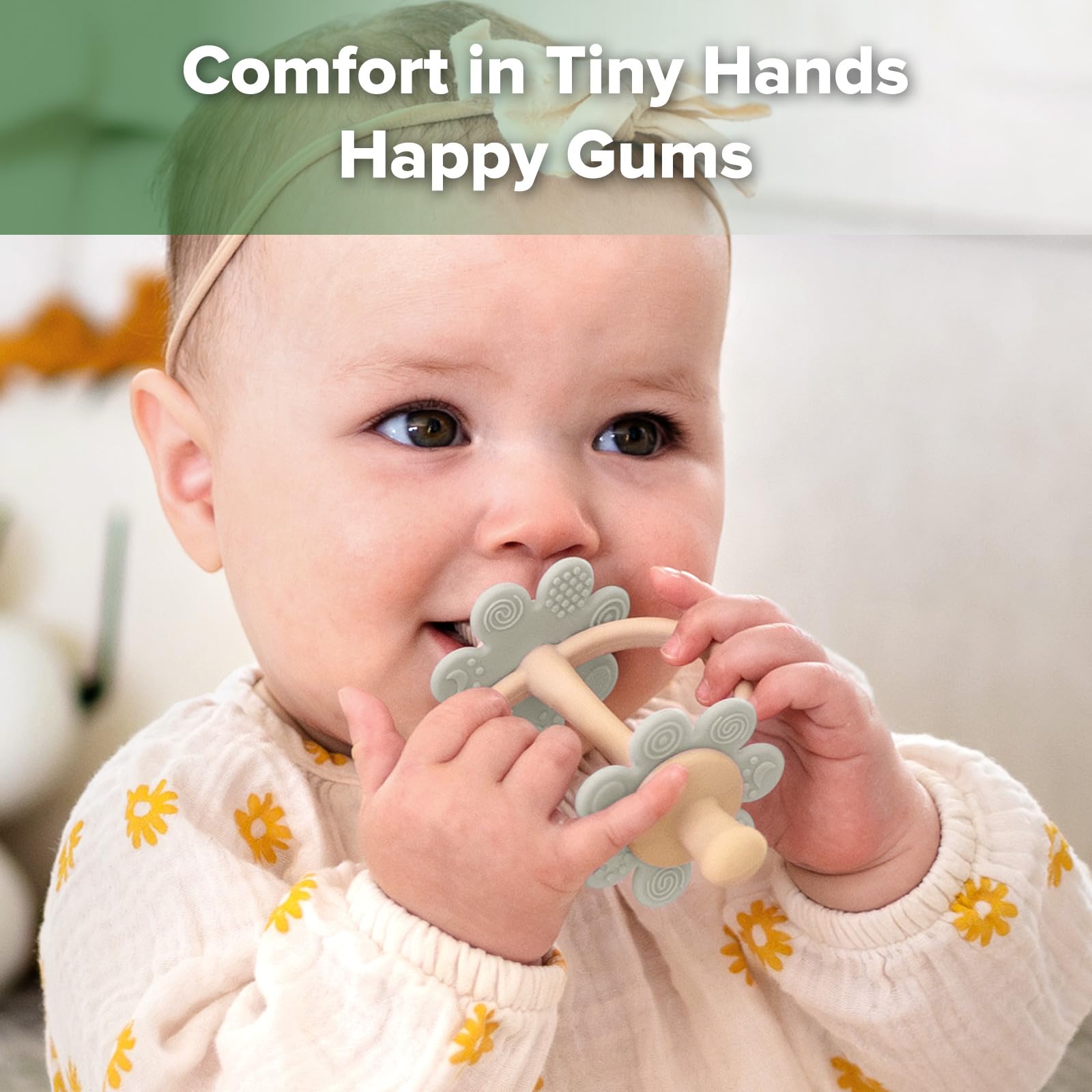 haakaa-silicone-twin-flower-teether-with-nipple-shaped-end-and-360-toothbrush-he image 2