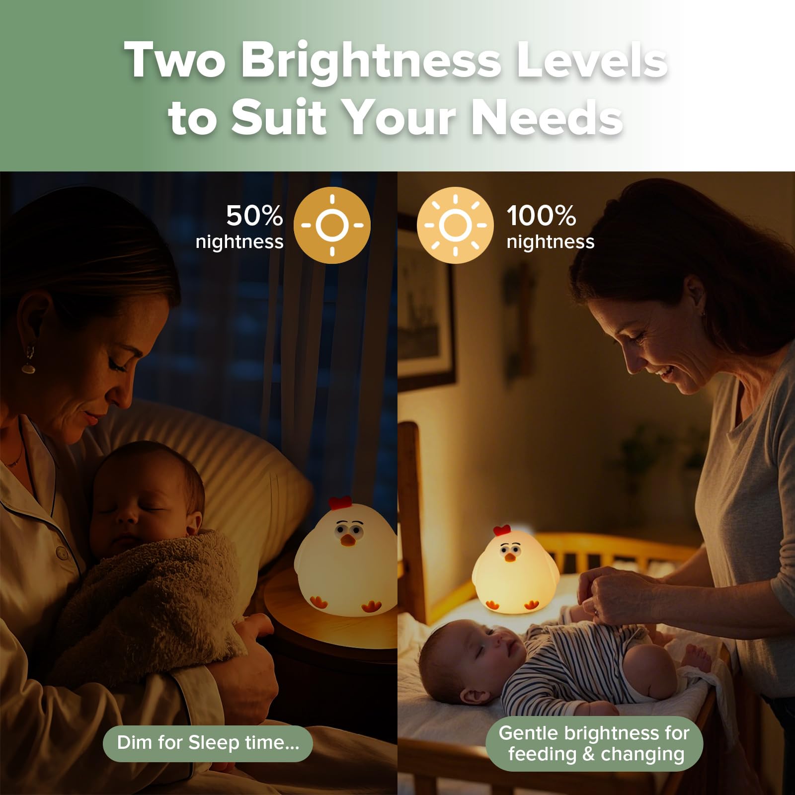 haakaa-baby-night-light-usb-rechargeable-squishy-chicken-silicone-lamp-with-time image 3