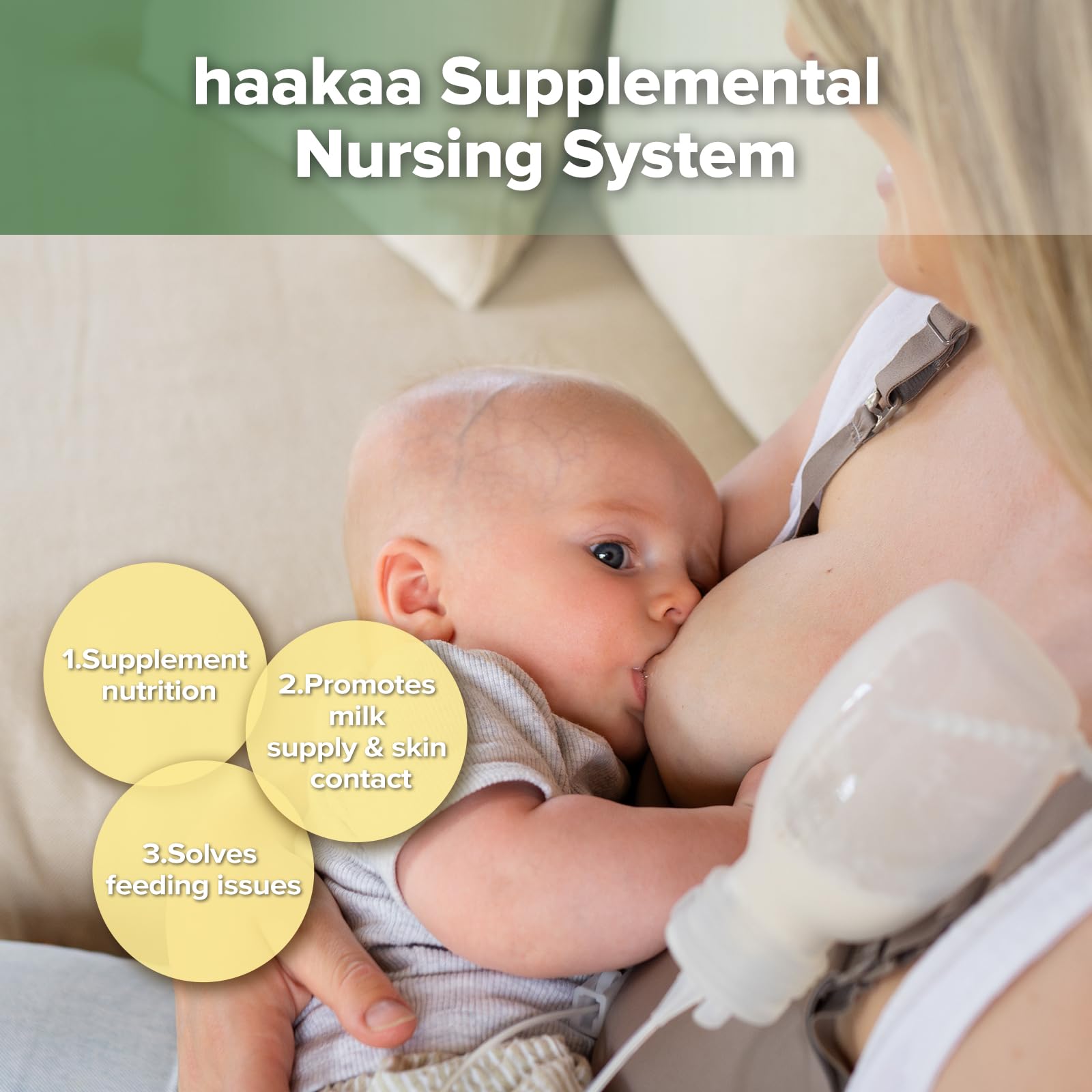 haakaa-supplemental-nursing-system-with-5-silicone-feeding-tubes-sns-breastfeedi image 2