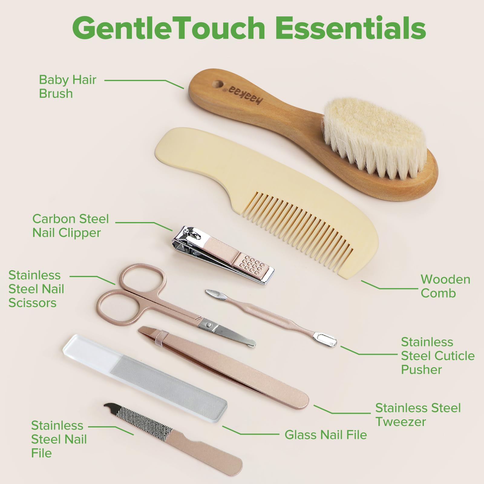 haakaa-baby-hair-brush-and-comb-set-pearl-fect-manicure-kit-for-newborns-toddler image 4
