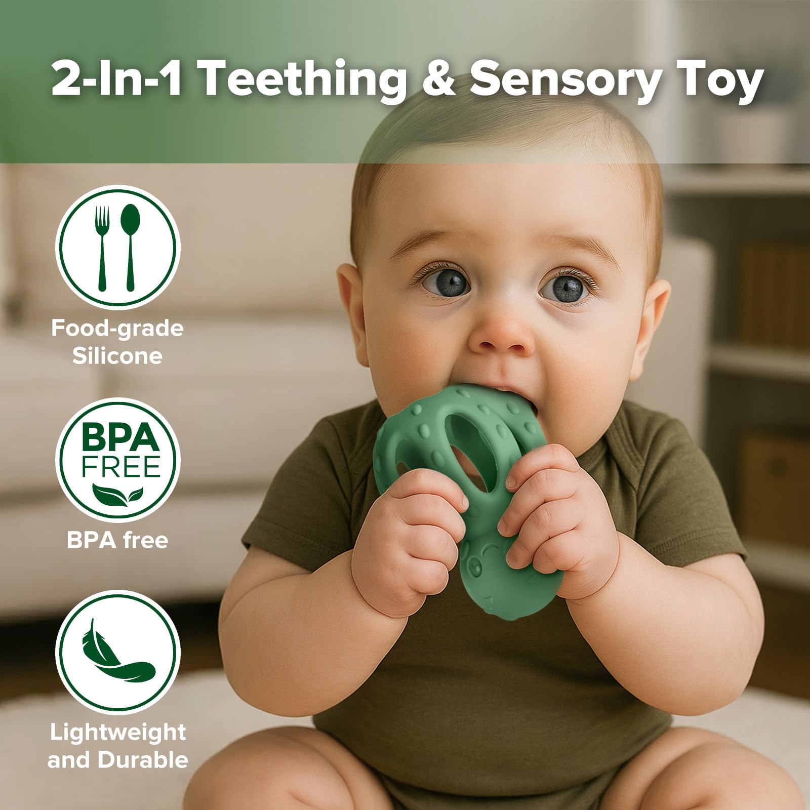 haakaa-2-in-1-octopus-teething-toy-with-rattle-soft-textured-silicone-teether-fo image 2