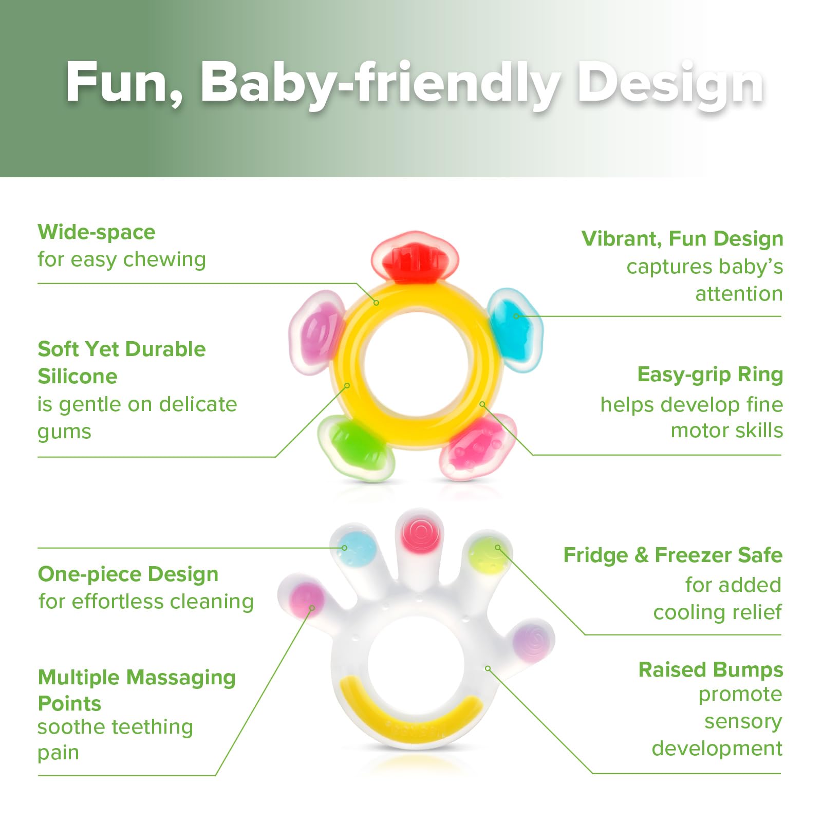 haakaa-silicone-teether-combo-palm-ferris-wheel-baby-freezer-teething-toys-2-pac image 4