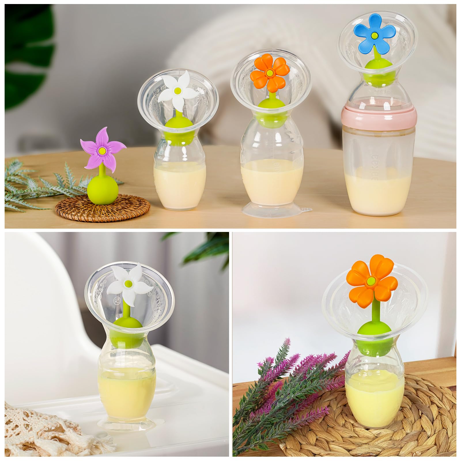haakaa-flower-stopper-for-manual-breast-pump-100-food-grade-silicone-leak-proof- image 2
