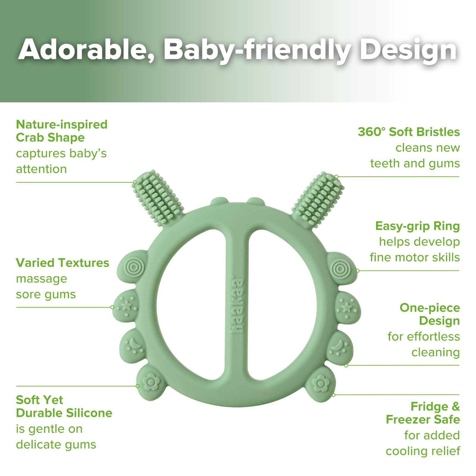 haakaa-silicone-crab-baby-teether-with-360-toothbrush-head-food-grade-silicone-p image 4