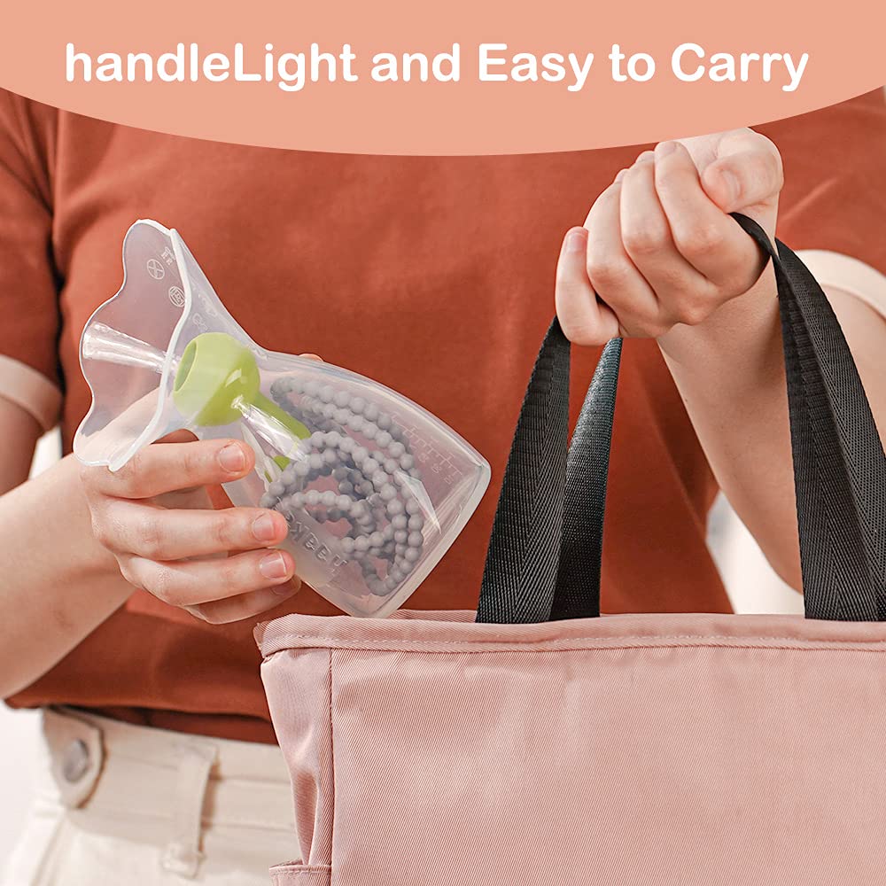 haakaa-manual-breast-pump-petal-silicone-with-flower-stopper-strap-7oz-200ml image 4