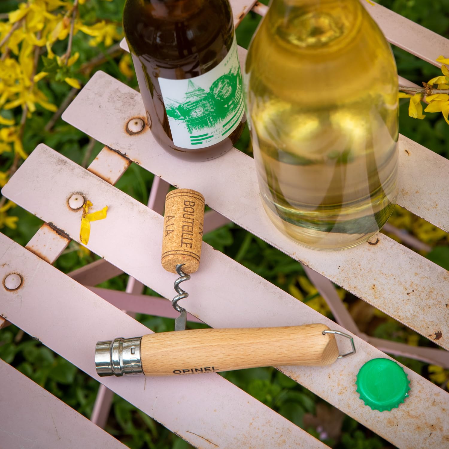 opinel-no-10-stainless-steel-corkscrew-folding-knife-with-beechwood-handle-and-i image 8