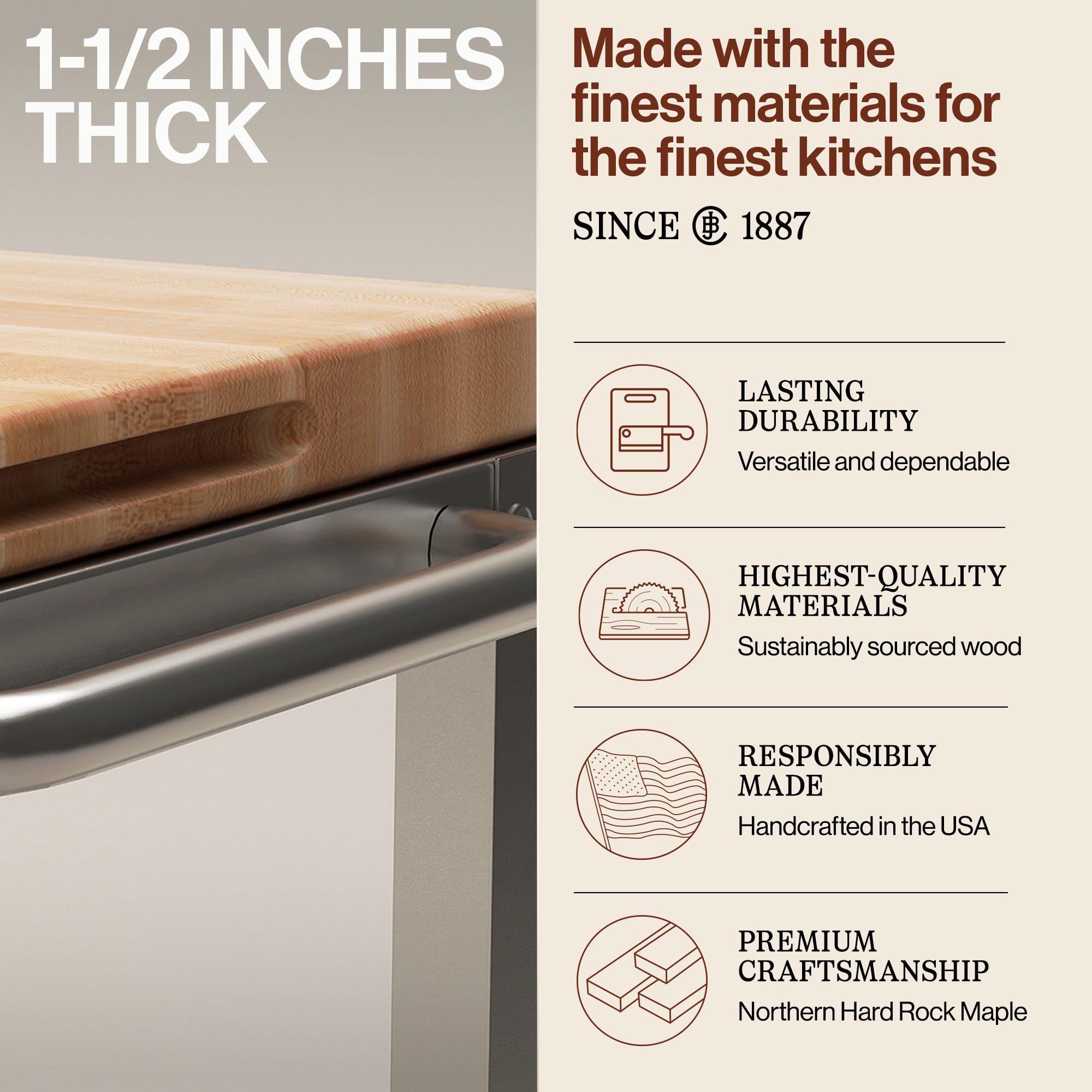 john-boos-cucina-culinarte-kitchen-cart-rolling-prep-table-with-removable-maple- image 3