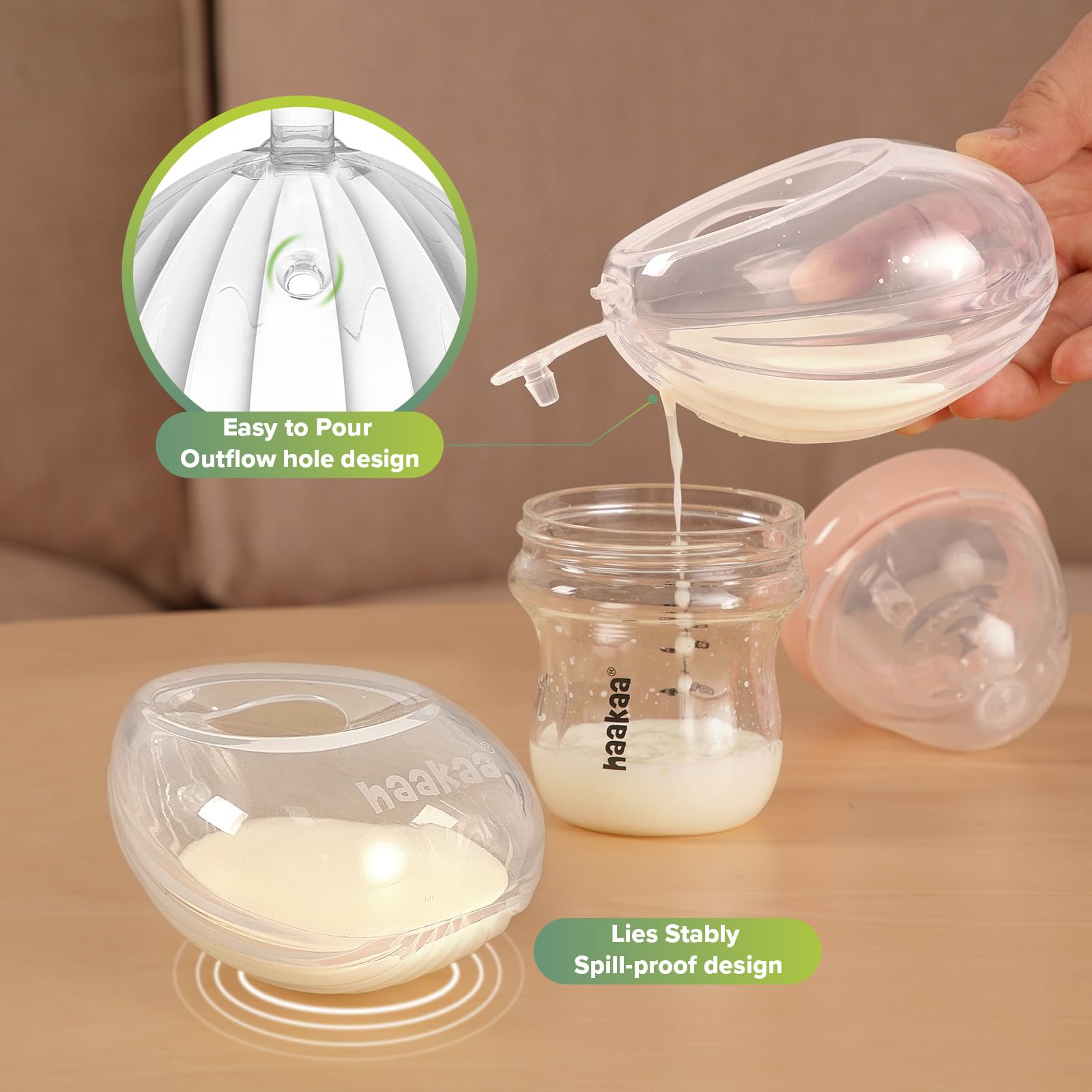 haakaa-manual-breast-pump-shell-wearable-milk-collector-combo-food-grade-silicon image 6