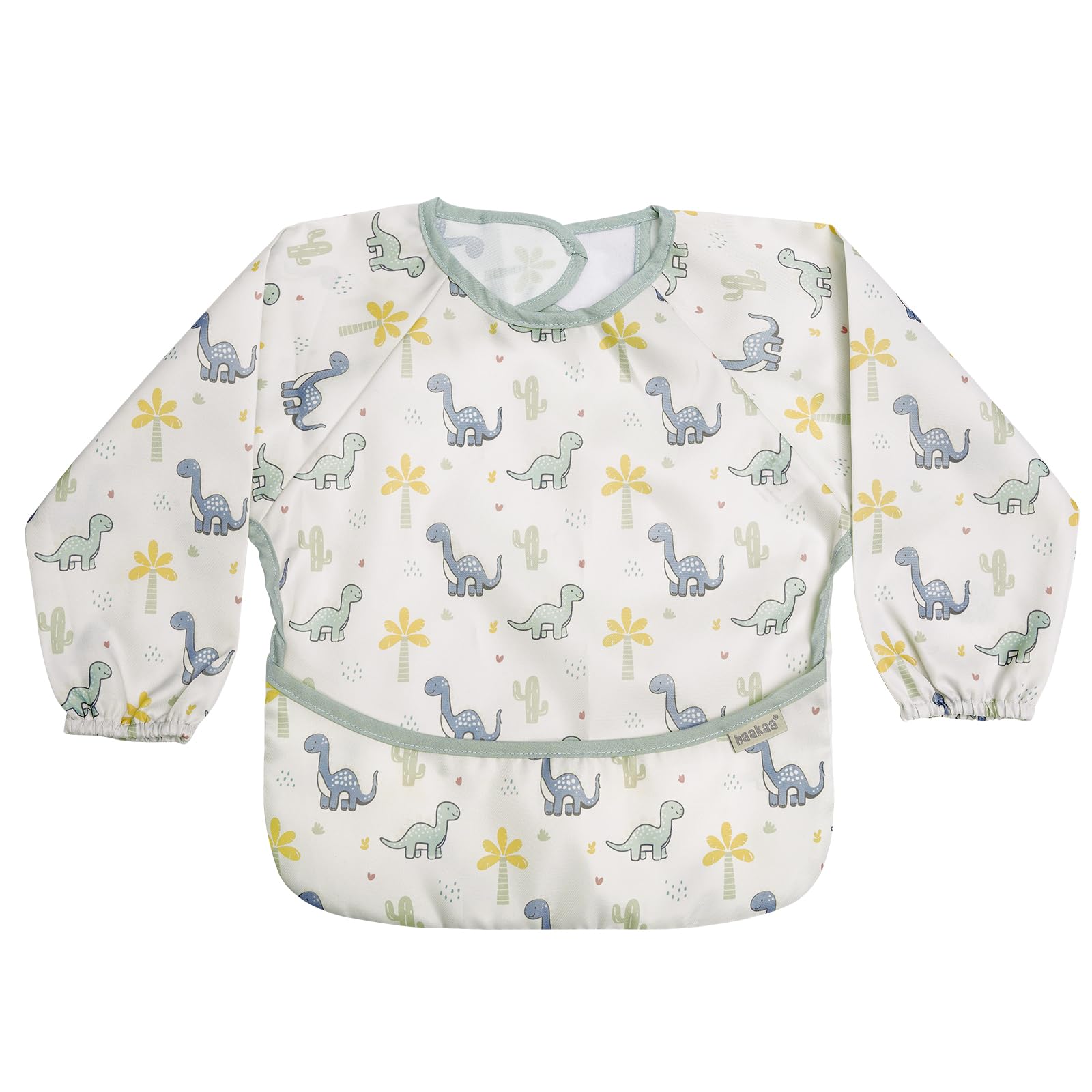 haakaa-long-sleeve-baby-bib-waterproof-adjustable-smock-bib-for-eating-painting- image 1