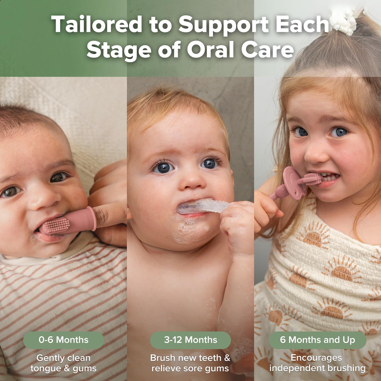haakaa-training-toothbrush-set-3-stage-silicon-baby-toothbrush-kit-finger-brush- image 3