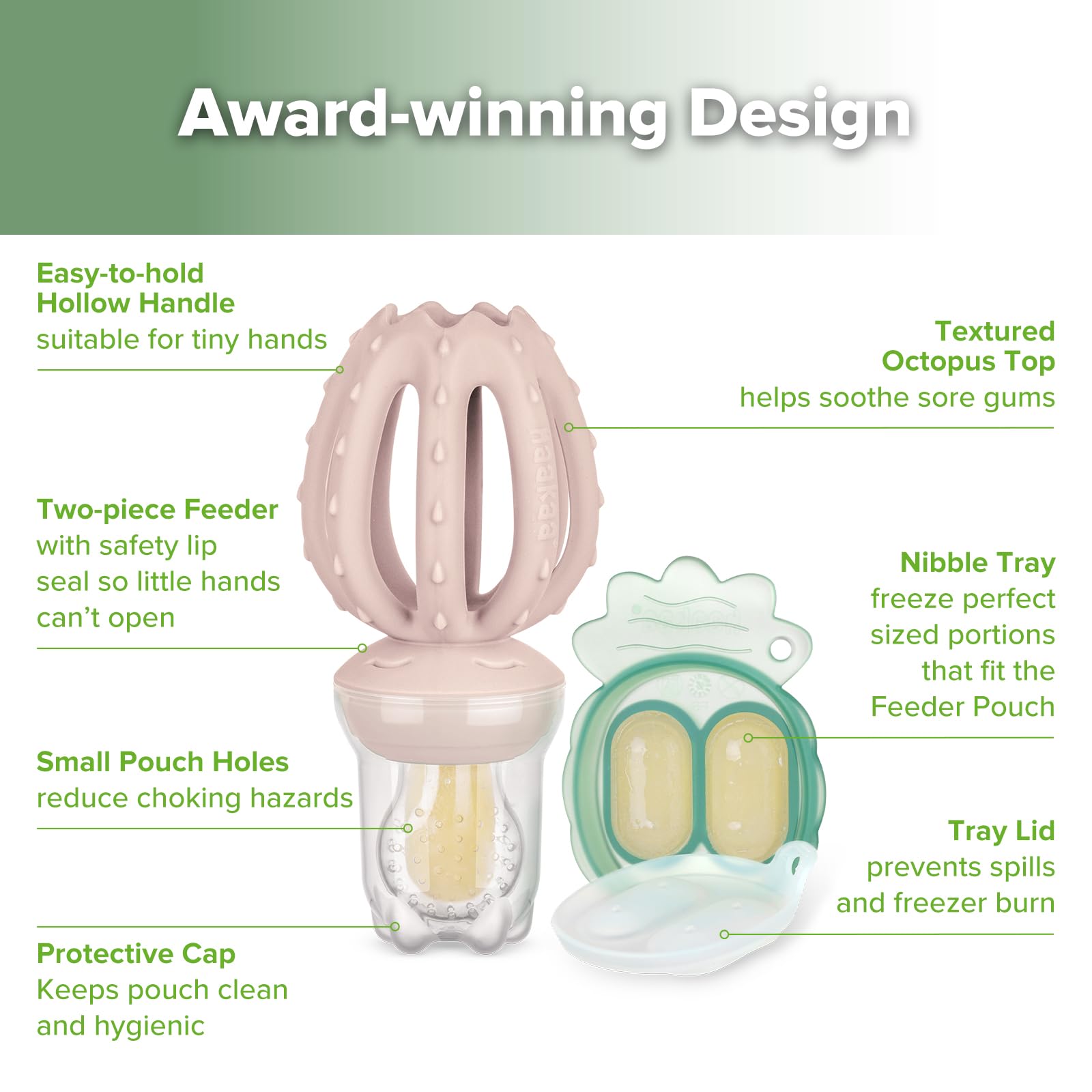 haakaa-octopus-silicone-baby-food-feeder-freezer-nibble-tray-combo-bpa-free-self image 3