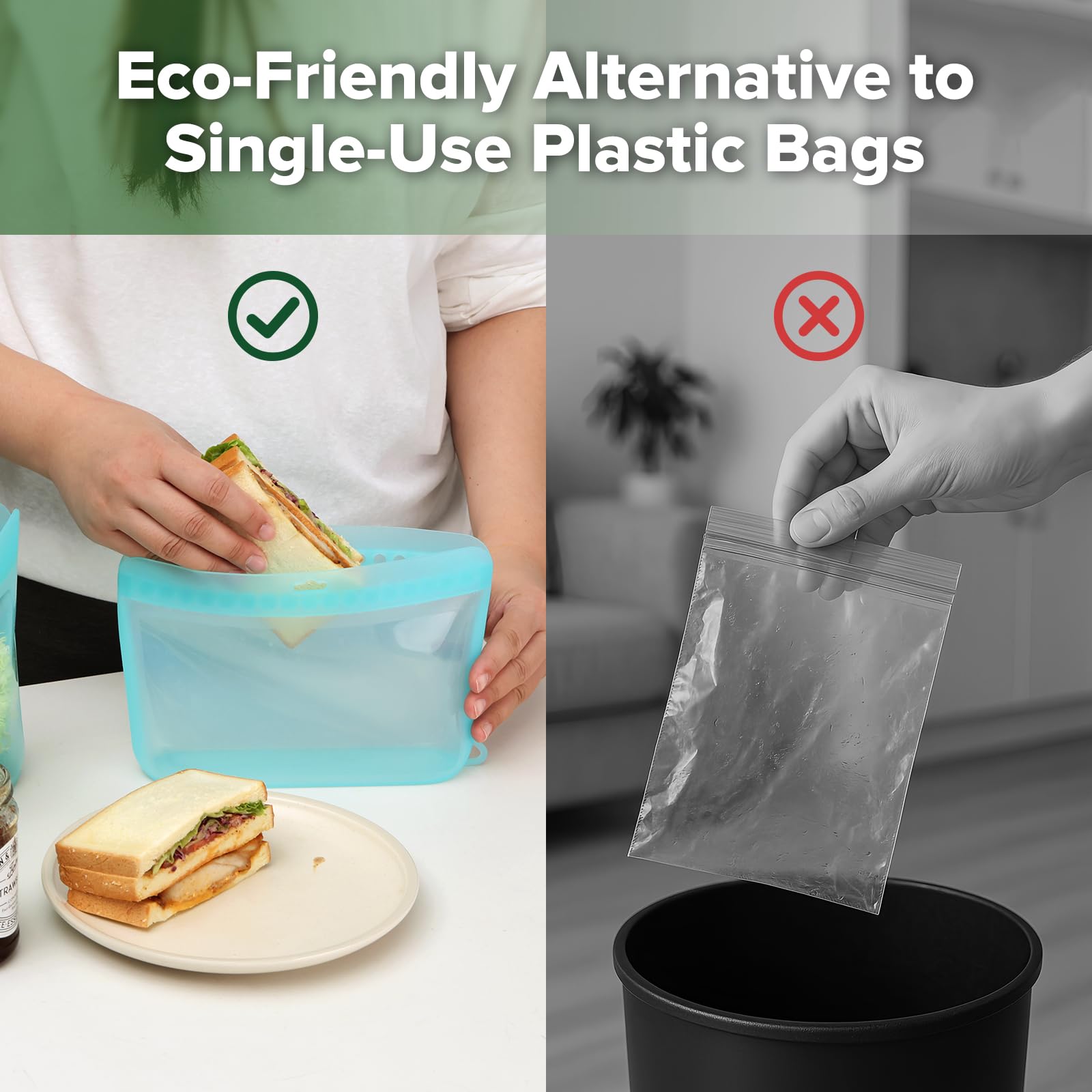 haakaa-dot-seal-reusable-silicone-food-storage-bags-3-pack-16oz-33oz-50-7oz-turq image 8