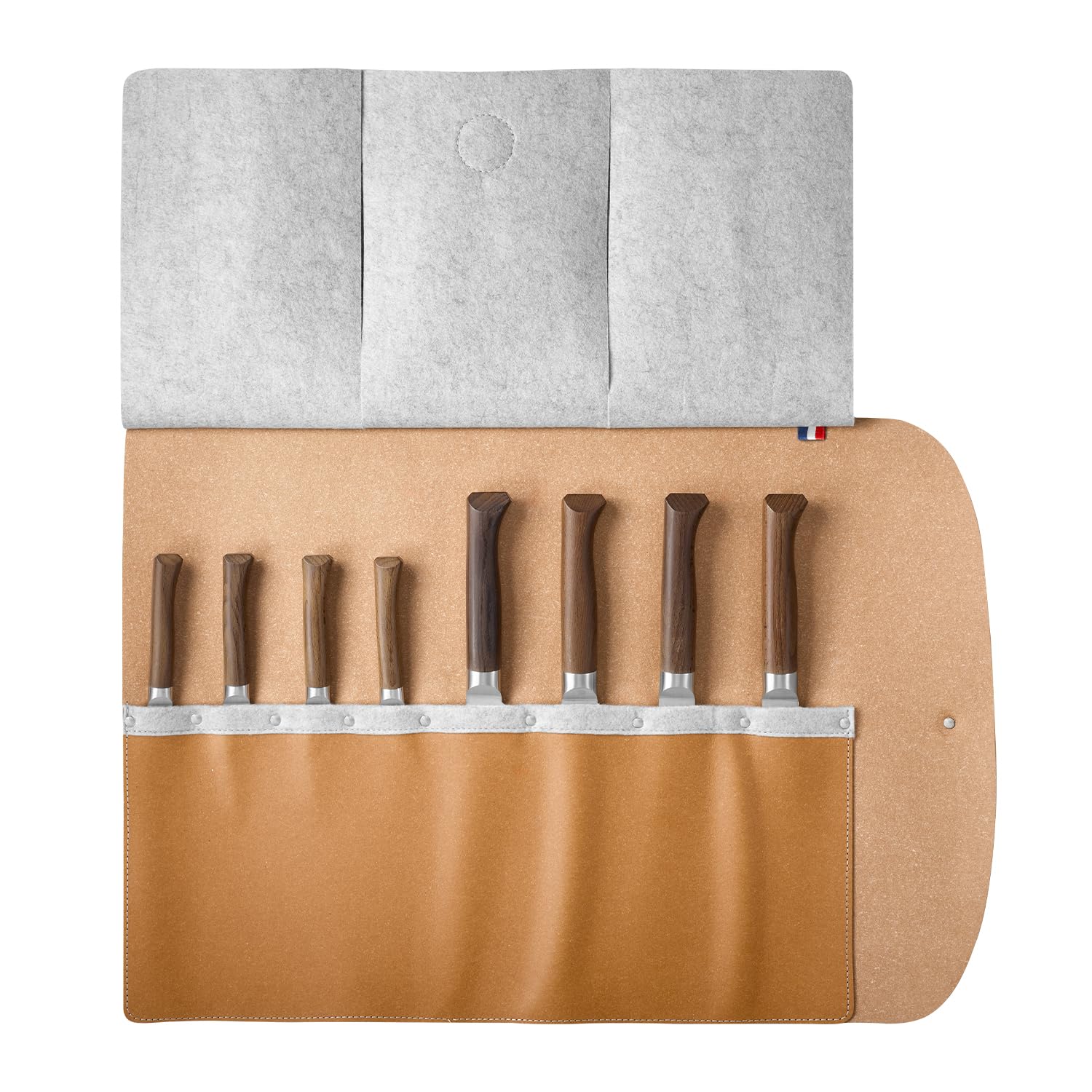 opinel-8-slot-recycled-leather-knife-roll-fits-up-to-8-chef-knives-made-in-franc image 2