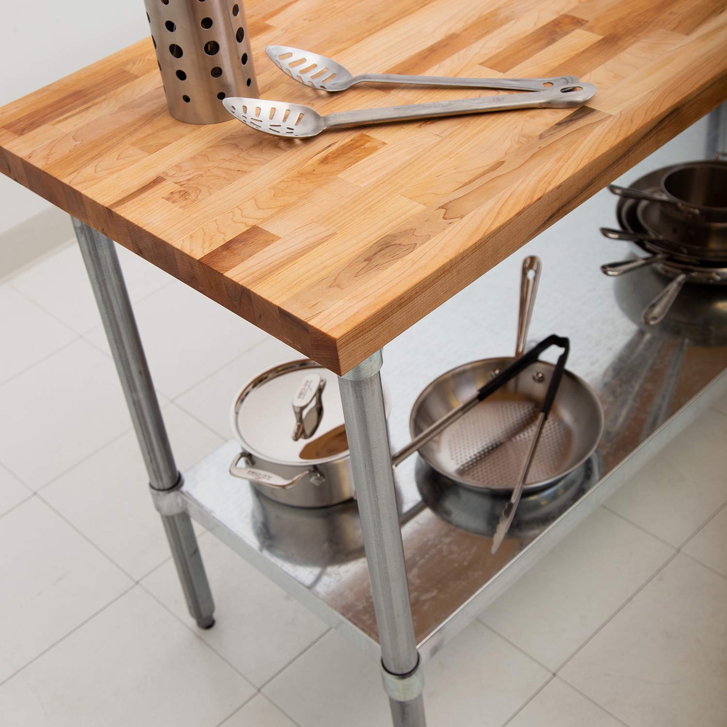 john-boos-jns16-maple-top-work-table-with-galvanized-steel-base-and-adjustable-s image 2