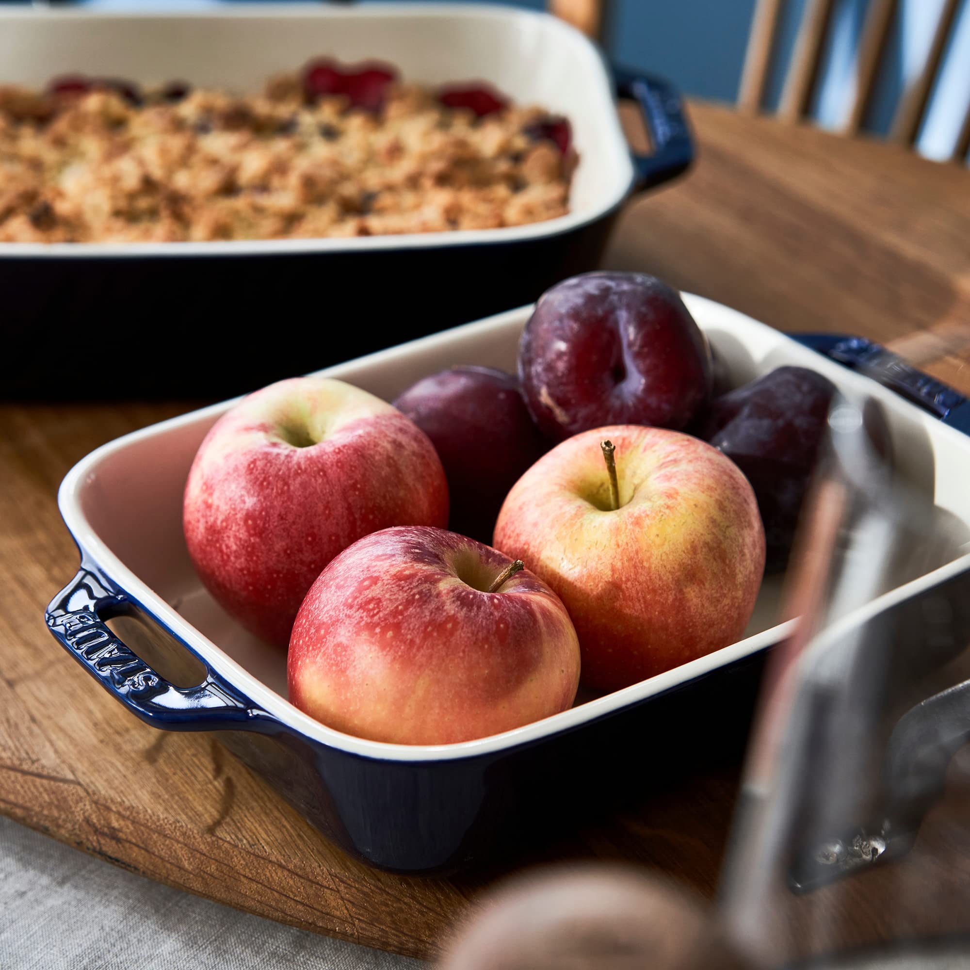 staub-ceramic-3-piece-rectangular-baking-dish-set-dark-blue-nesting-oven-safe image 2