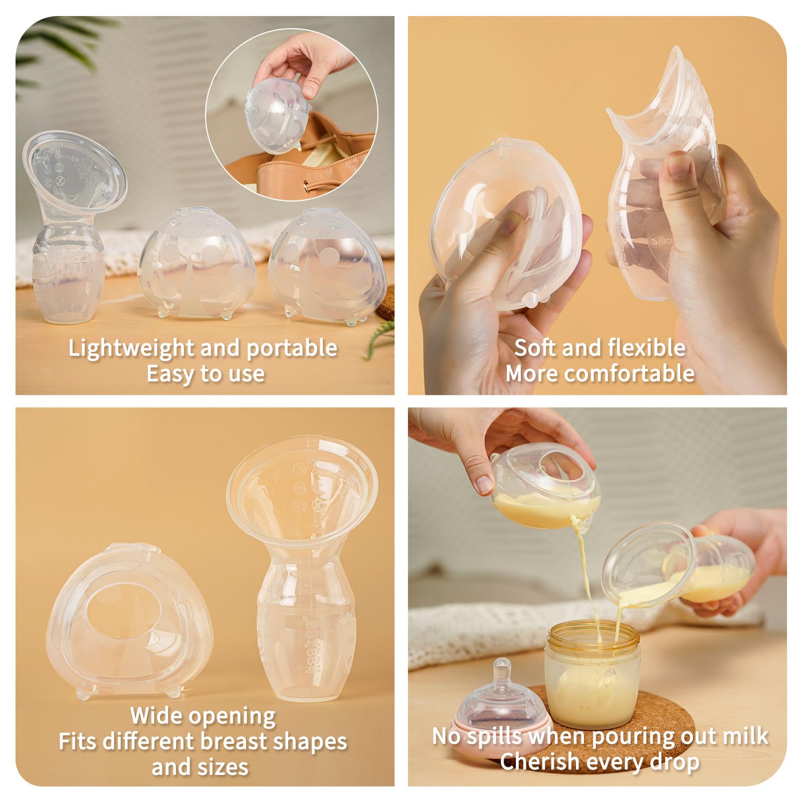 haakaa-manual-breast-pump-4oz-100ml-and-ladybug-milk-collector-2-5oz-75ml-combo- image 6