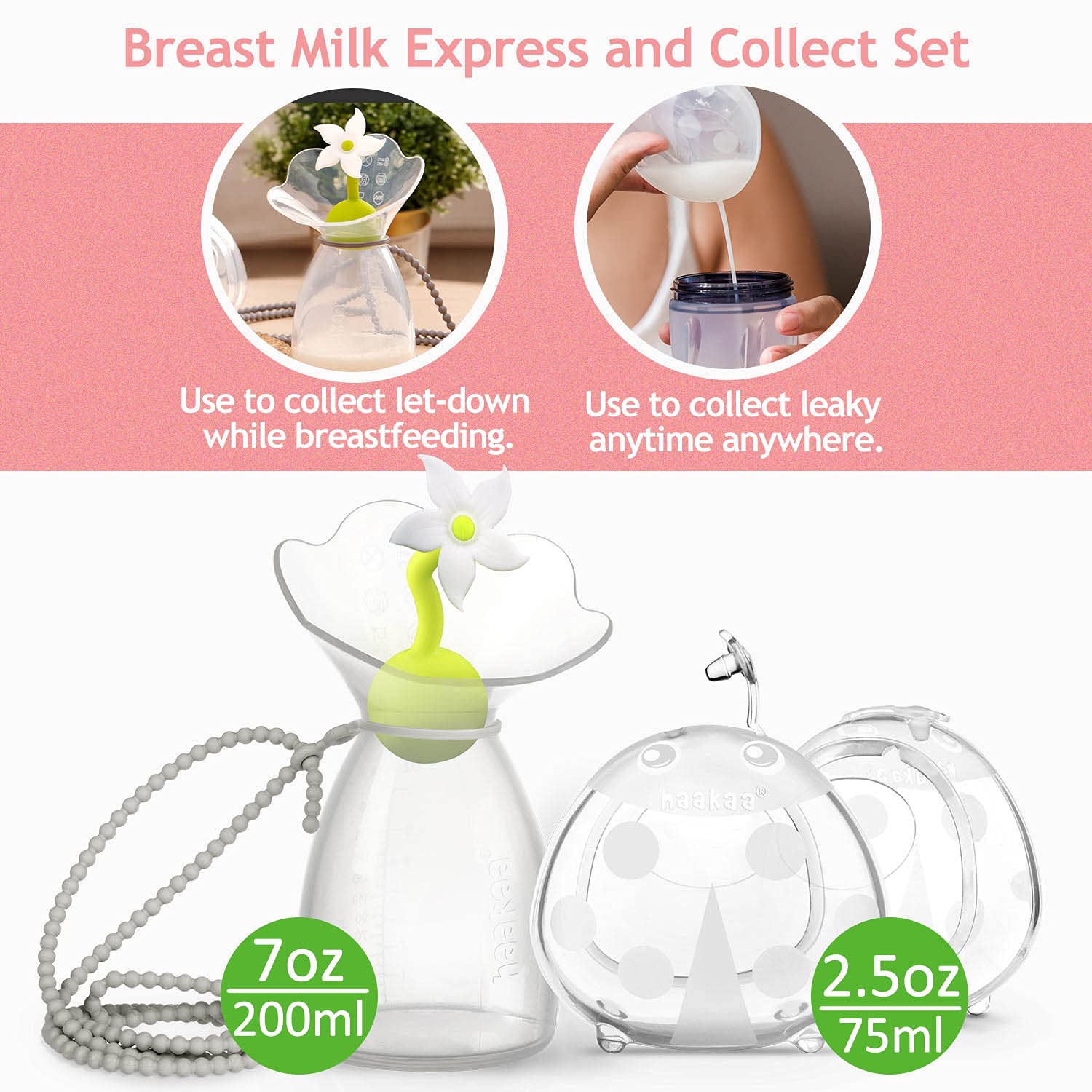 haakaa-silicone-breast-pump-breast-shells-combo-with-strap-flower-stopper-7oz-20 image 2