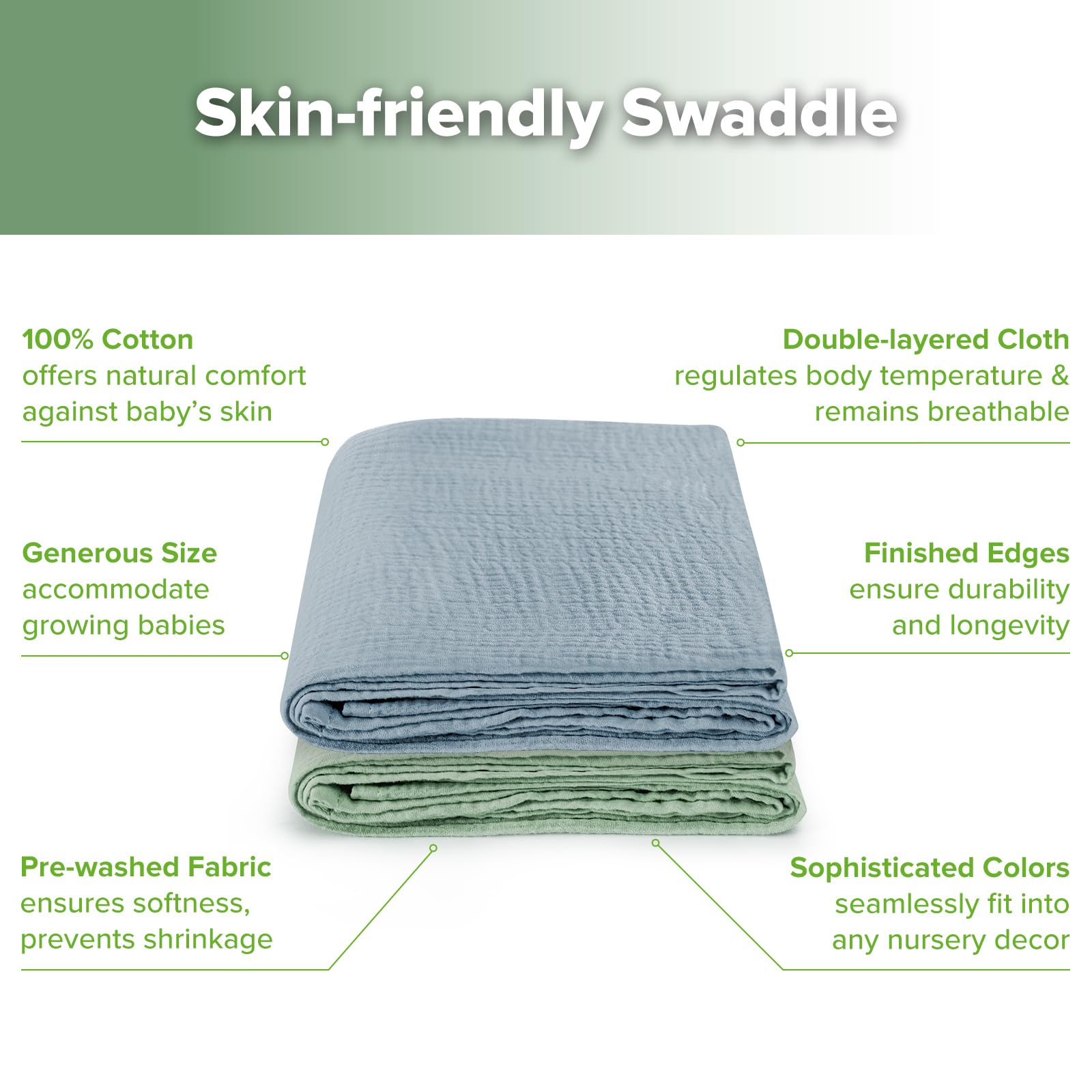haakaa-muslin-swaddle-blankets-2-pack-47x47-inches-100-cotton-double-layer-soft- image 5