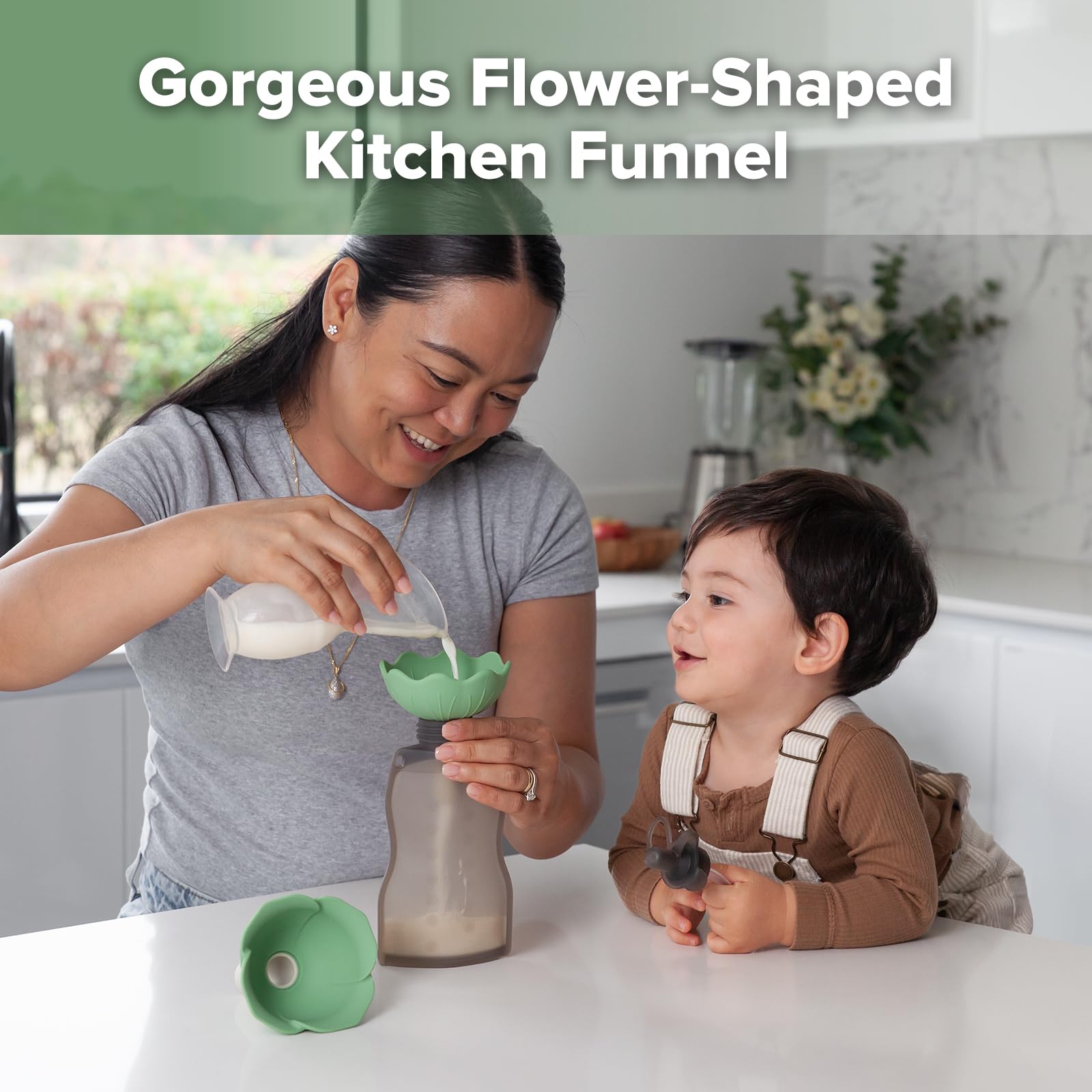 haakaa-silicone-flower-funnel-set-2-piece-kitchen-funnels-for-filling-bottles-sn image 2