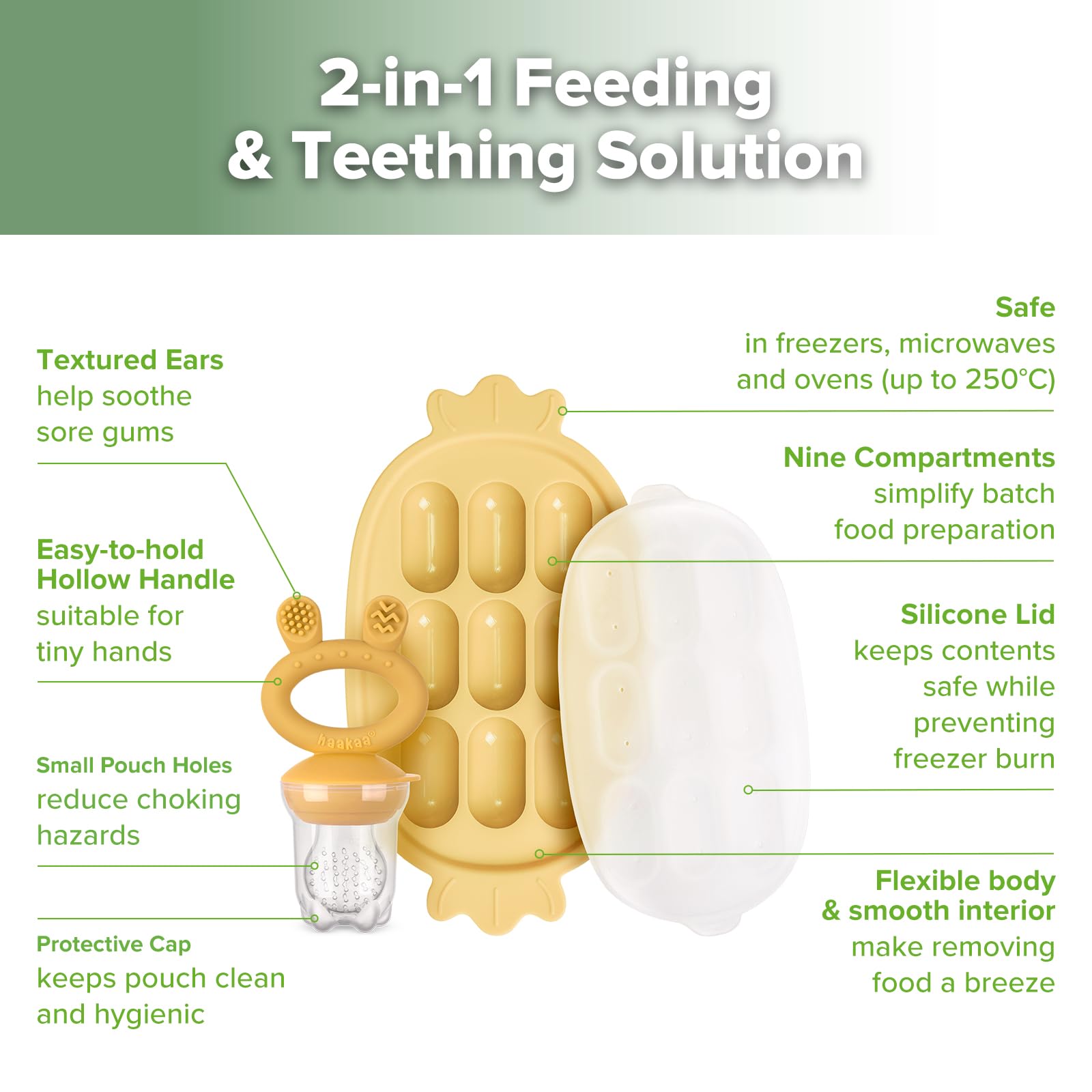 haakaa-baby-fruit-food-feeder-silicone-nibble-tray-combo-bpa-free-mesh-feeder-fo image 4