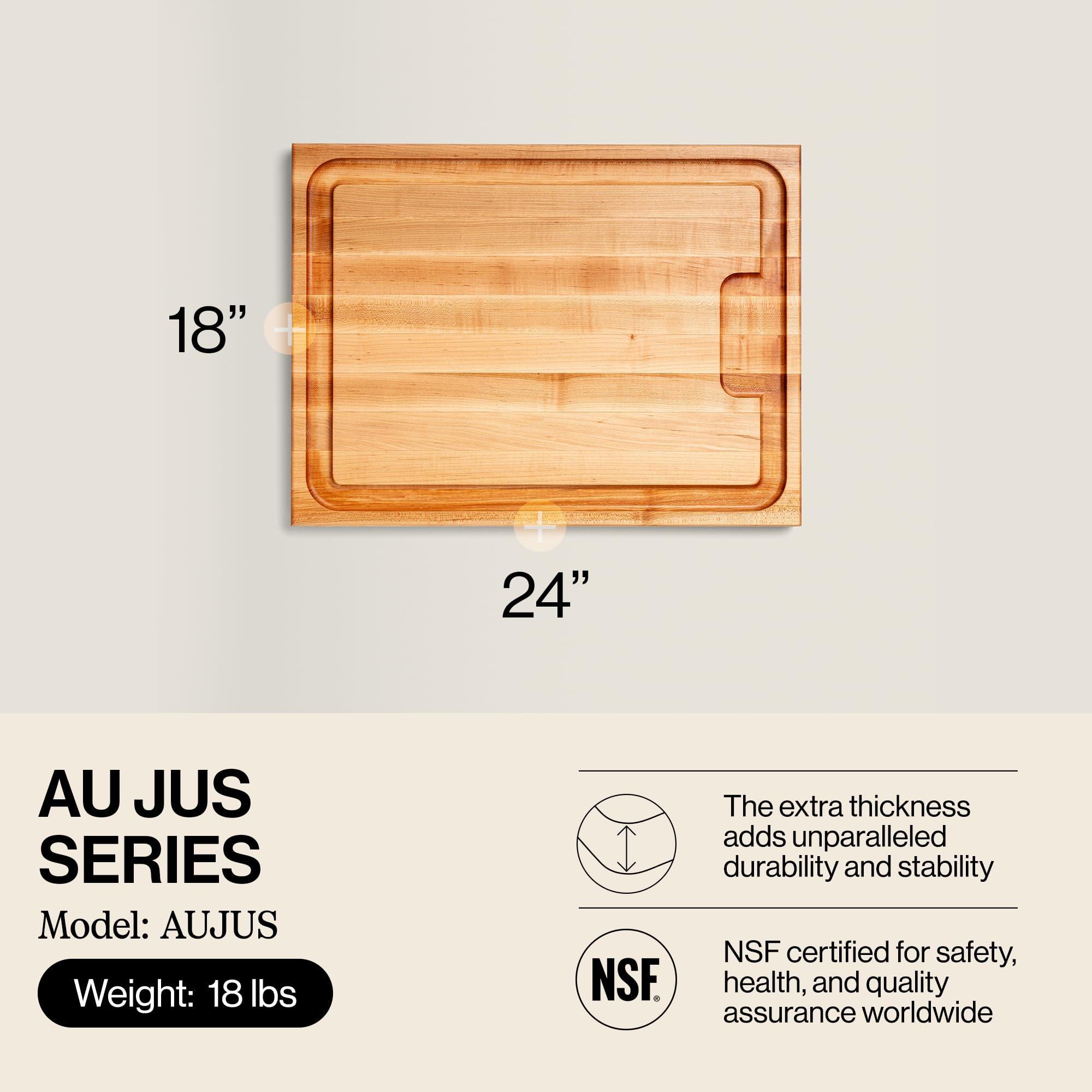 john-boos-aujus-series-maple-wood-cutting-board-24-x18-reversible-butcher-block- image 2