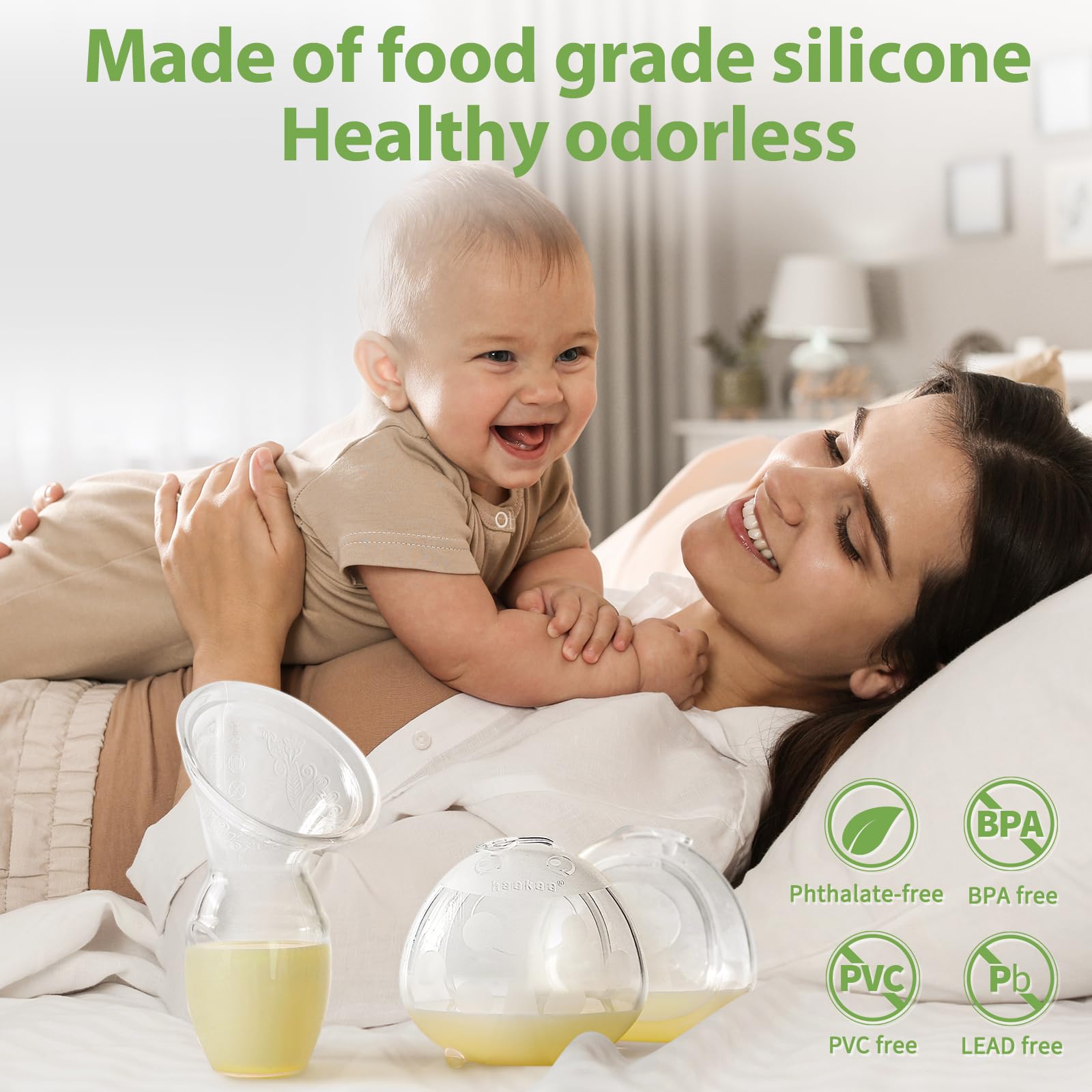 haakaa-manual-breast-pump-4oz-100ml-and-ladybug-milk-collector-2-5oz-75ml-combo- image 2