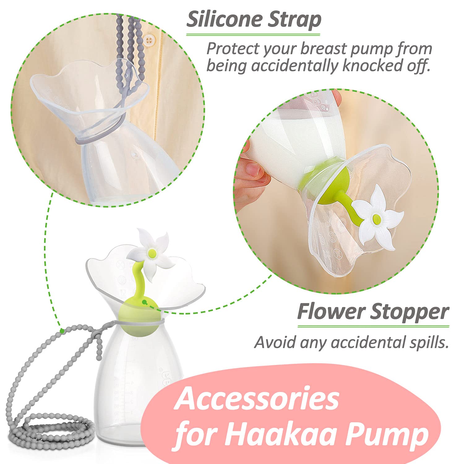 haakaa-silicone-breast-pump-breast-shells-combo-with-strap-flower-stopper-7oz-20 image 4