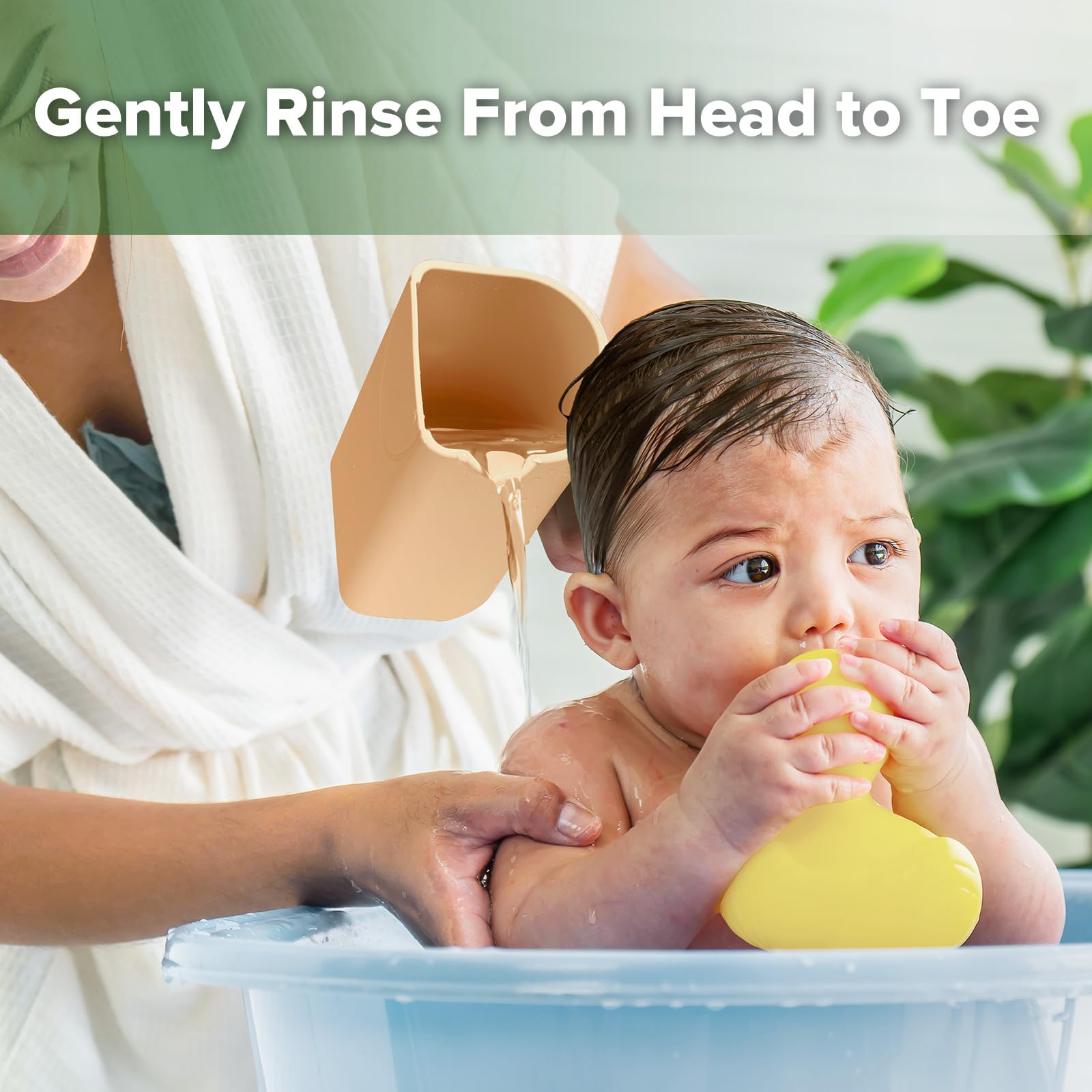 haakaa-gentle-pour-bath-rinse-cup-for-babies-silicone-coral image 2