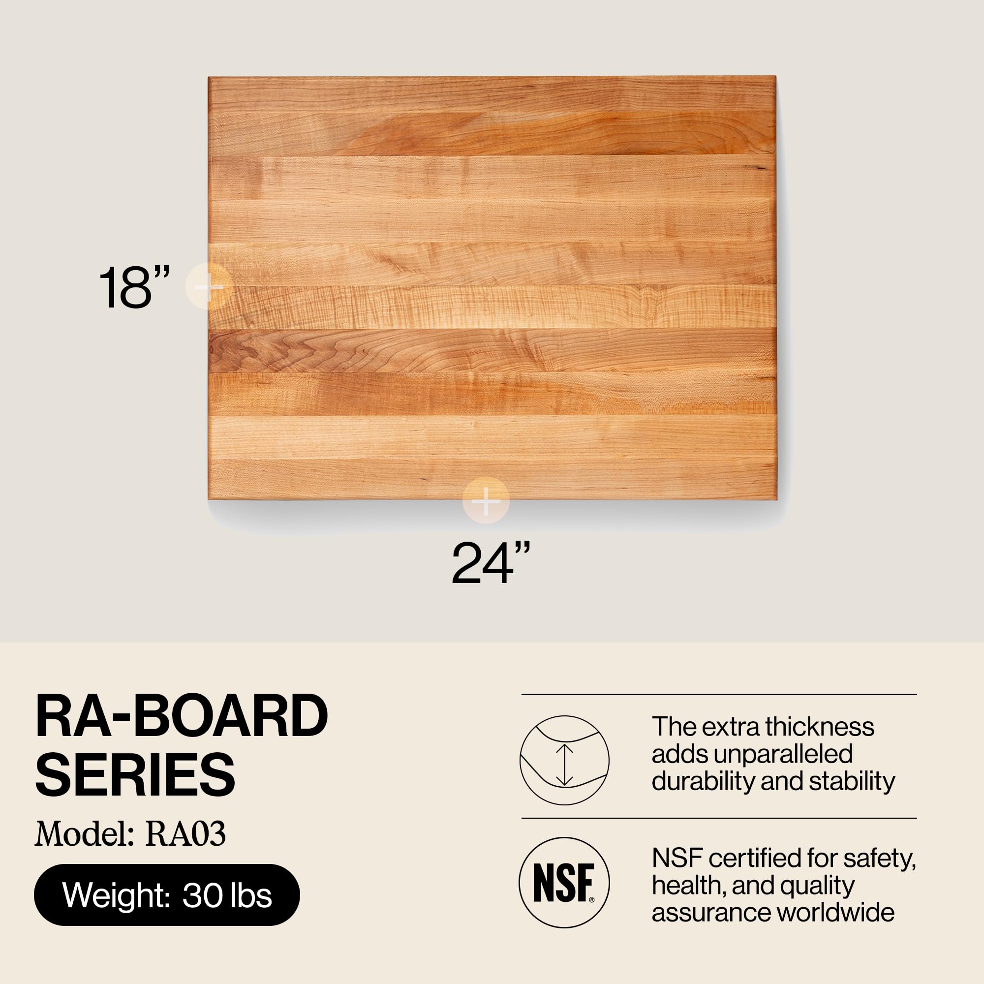 john-boos-ra-board-series-rectangular-wooden-maple-cutting-board-24-x18-2-25-thi image 2