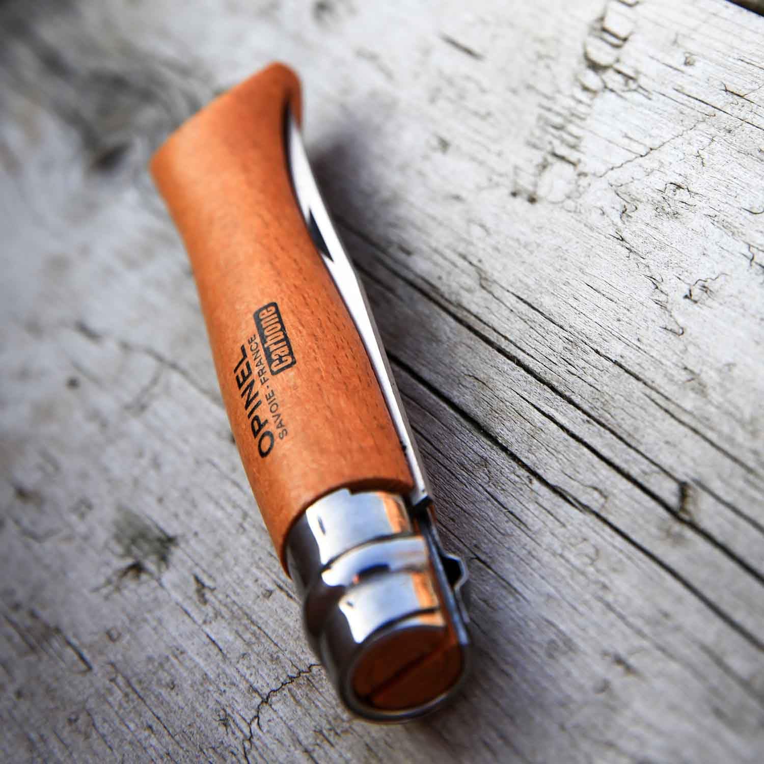 opinel-no-08-carbon-carbon-steel-folding-pocket-knife-with-beechwood-handle image 3