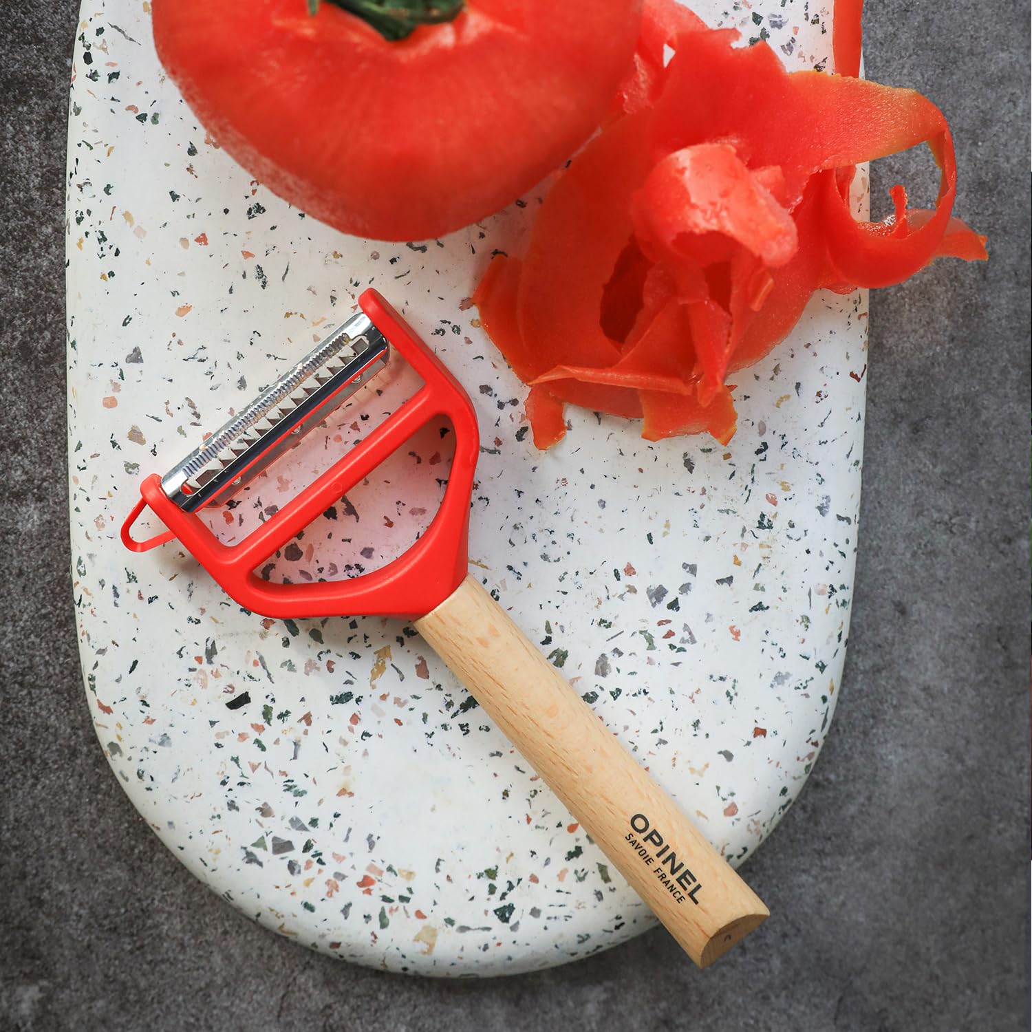 opinel-t-duo-wooden-peeler-red-beech-wood-handle-dual-stainless-steel-blades-for image 7