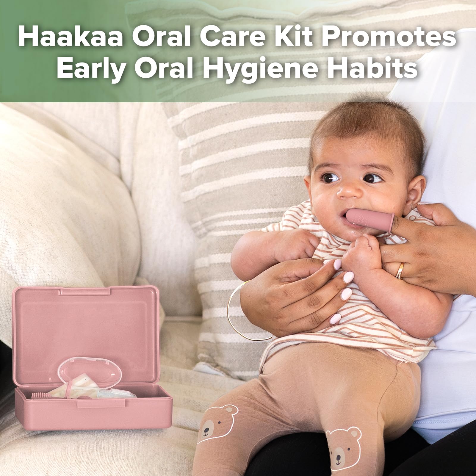 haakaa-training-toothbrush-set-3-stage-silicon-baby-toothbrush-kit-finger-brush- image 2