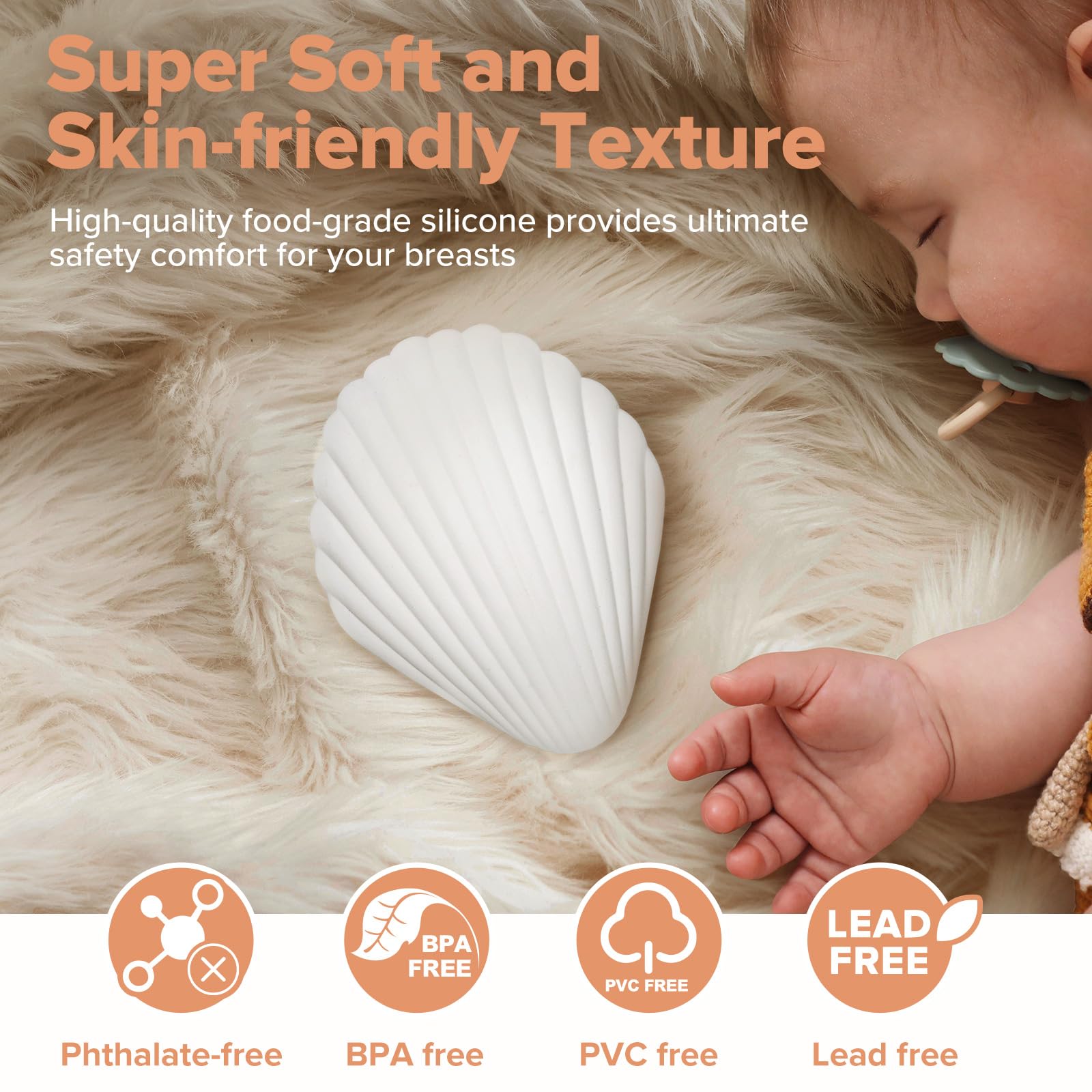 haakaa-lactation-massager-waterproof-usb-rechargeable-seashell-shaped-breast-mas image 2