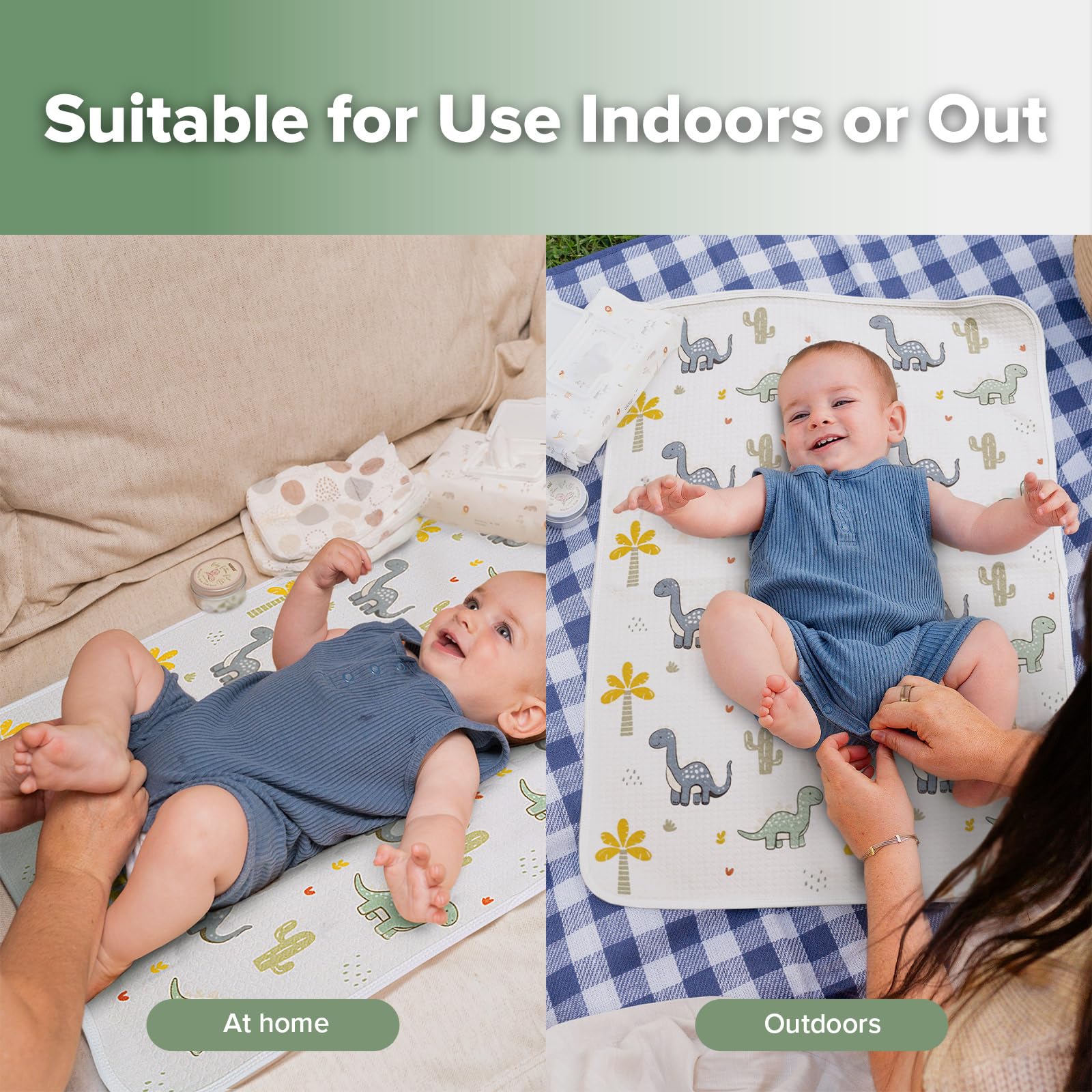 haakaa-waterproof-changing-pad-liner-100-cotton-soft-breathable-19-5-x-27-5-dino image 6