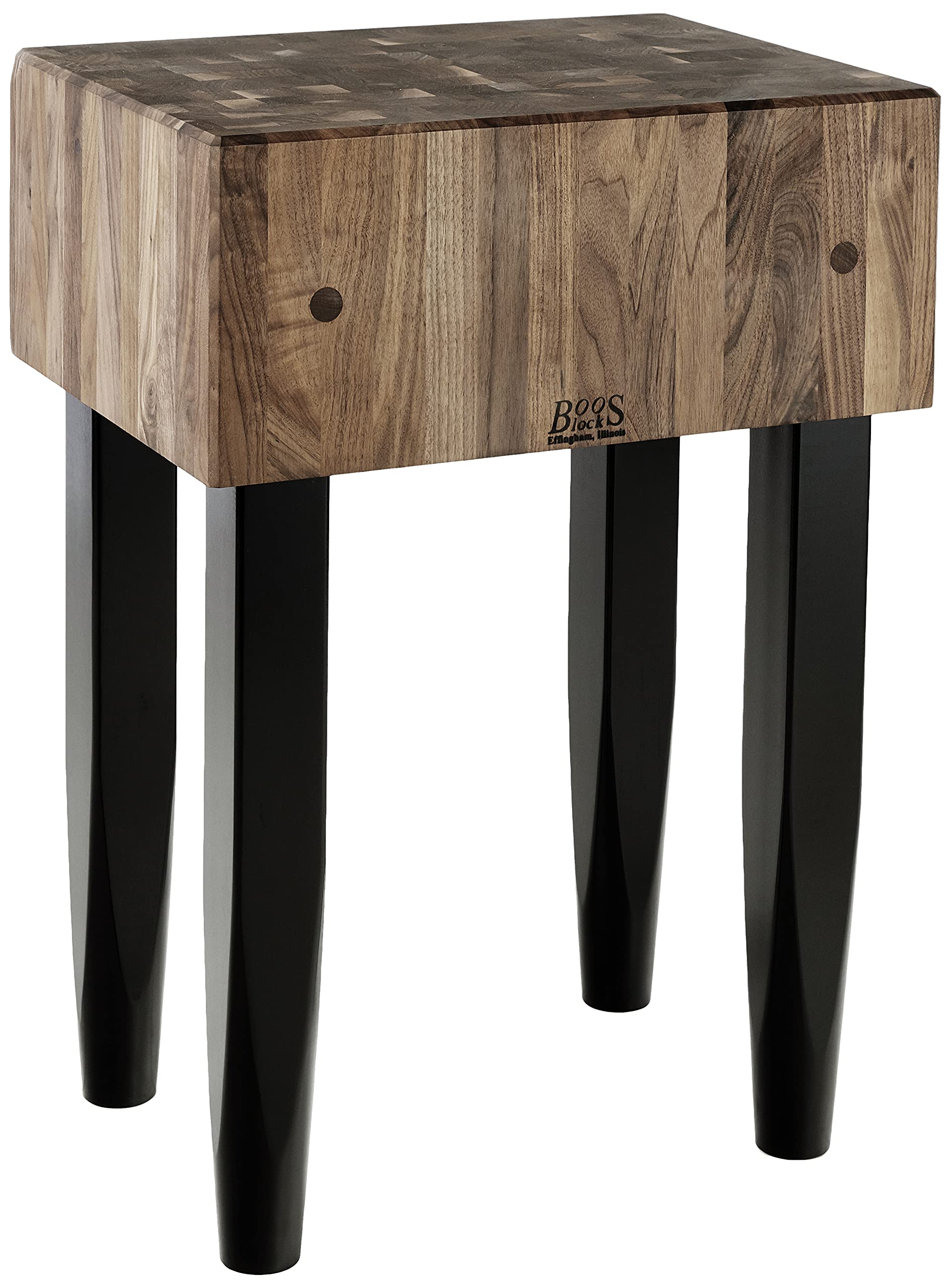 john-boos-pca2-walnut-butcher-block-with-black-legs-24x18x10-end-grain-usa-made image 1