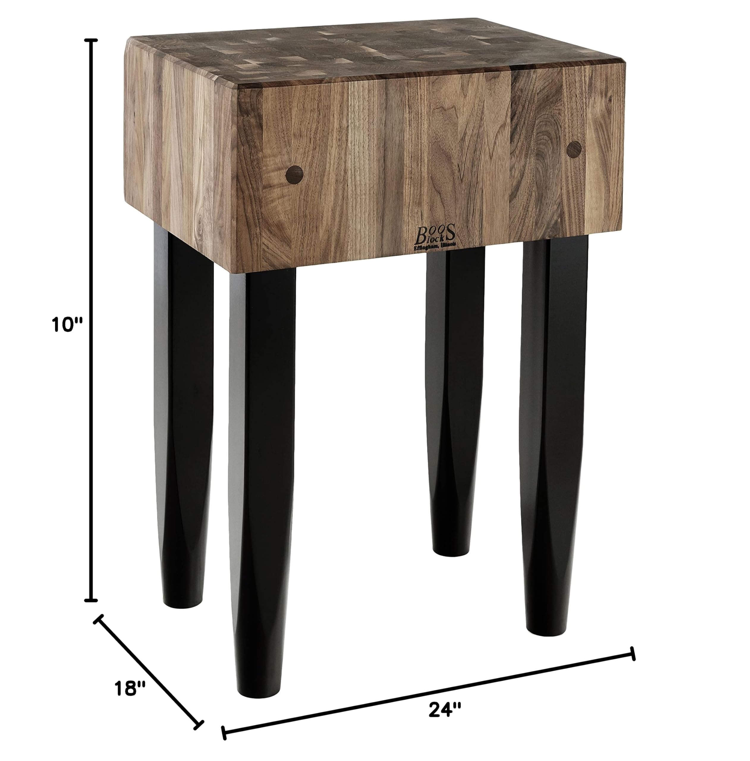 john-boos-pca2-walnut-butcher-block-with-black-legs-24x18x10-end-grain-usa-made image 6