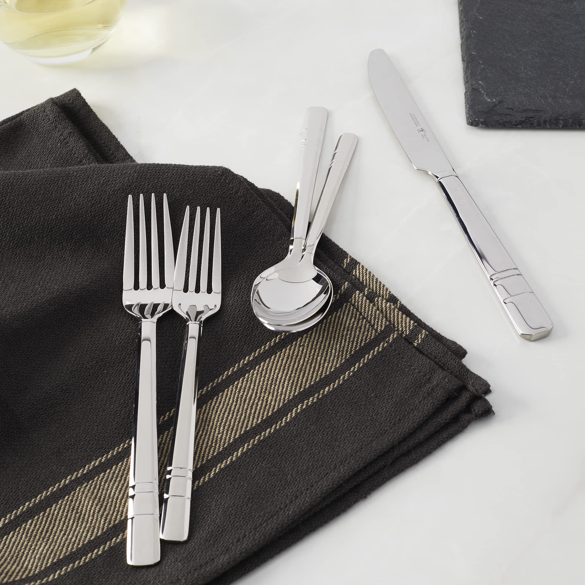 henckels-madison-square-65-piece-flatware-set-18-10-stainless-steel-silver-with- image 7