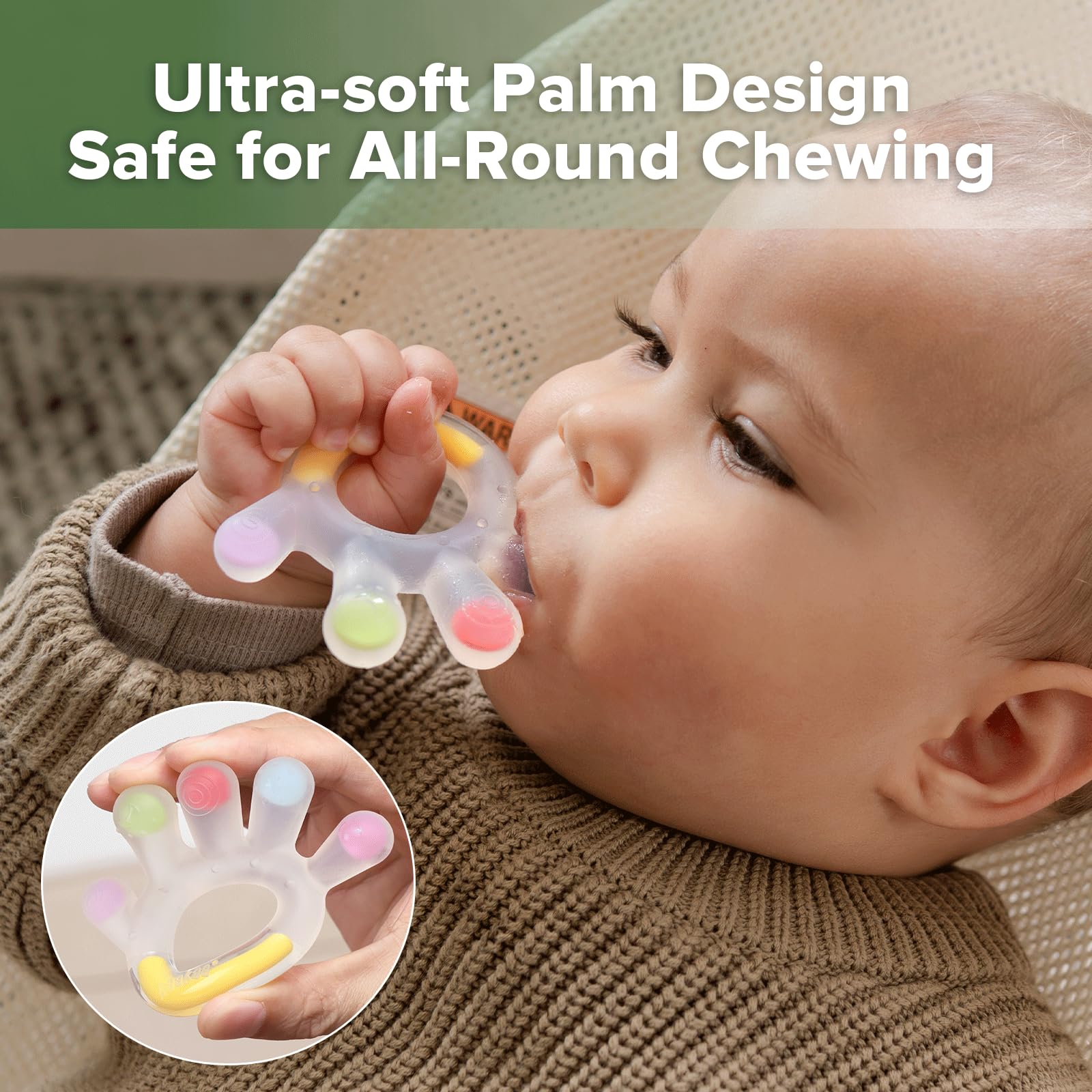 haakaa-palm-teether-soft-silicone-baby-soothing-teether-frozen-teething-toy-bpa- image 2