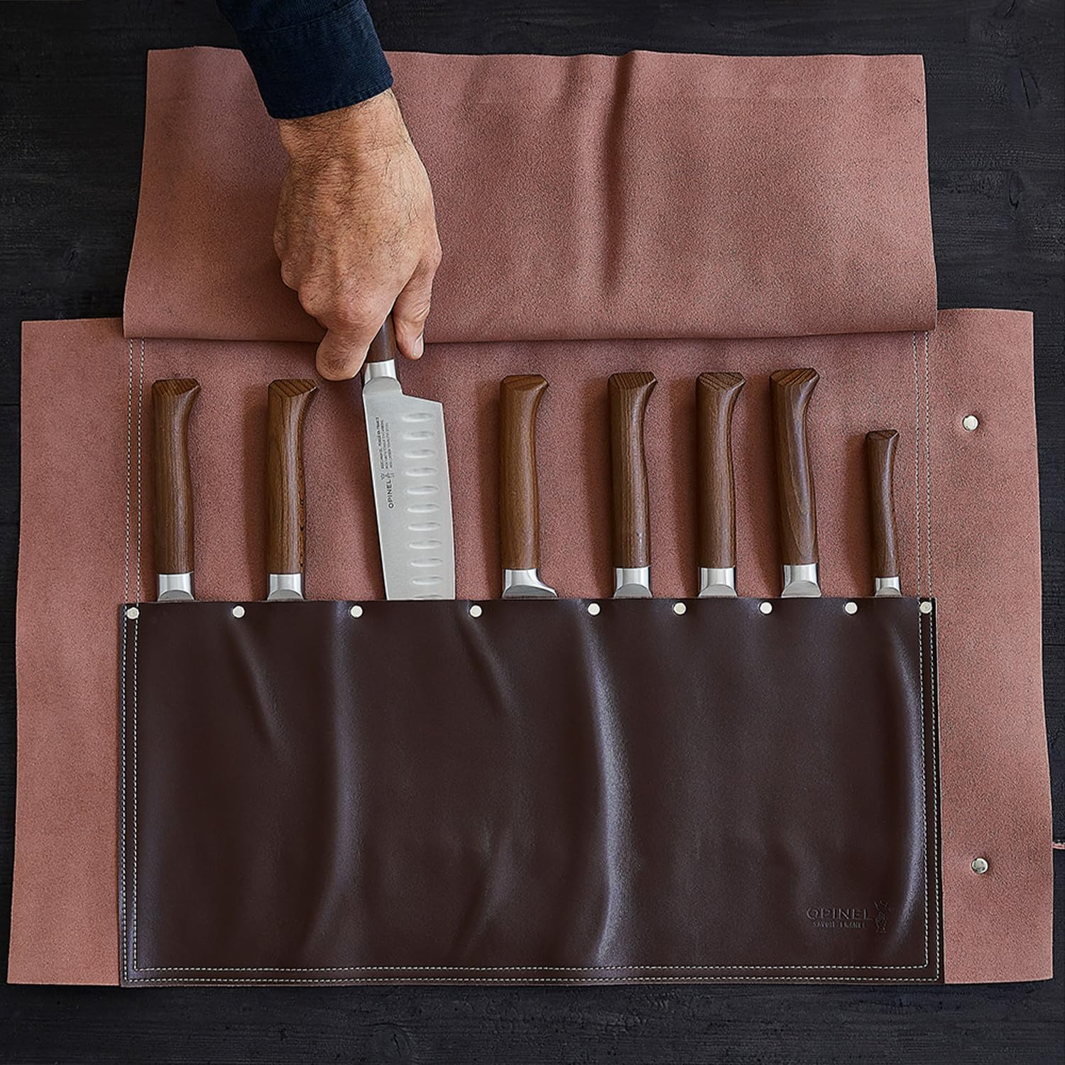 opinel-8-slot-synthetic-leather-chef-and-kitchen-knife-roll image 8