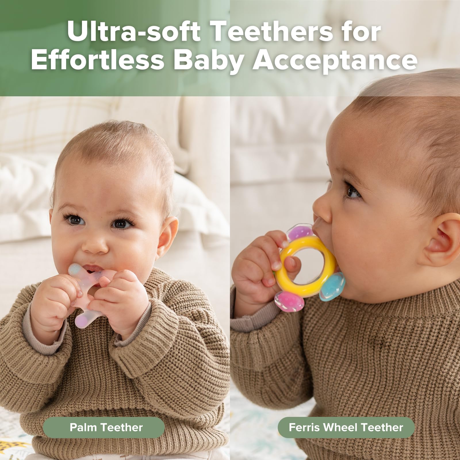 haakaa-silicone-teether-combo-palm-ferris-wheel-baby-freezer-teething-toys-2-pac image 2