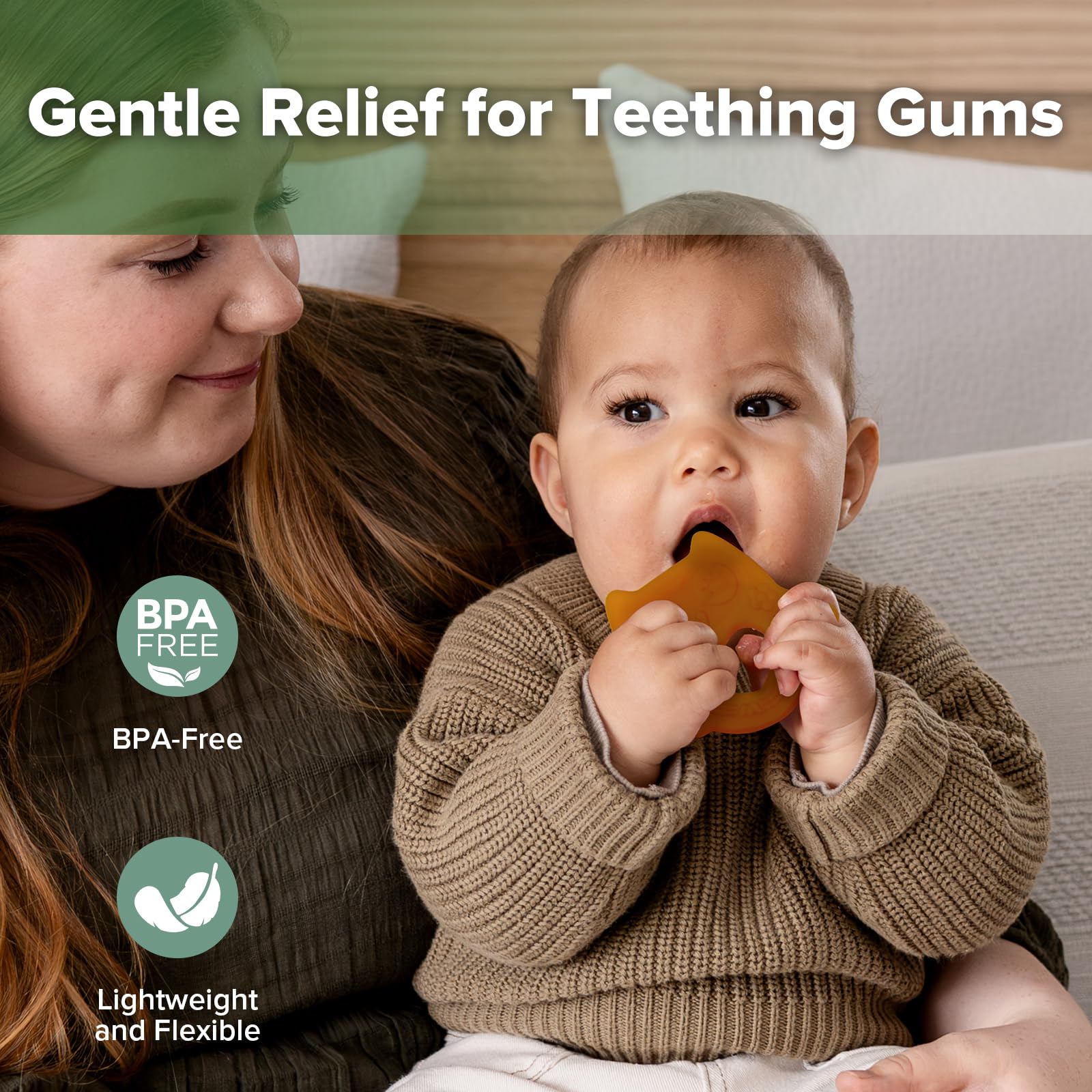 haakaa-silicone-owl-teether-food-grade-bpa-free-multi-texture-teething-toy-for-b image 2
