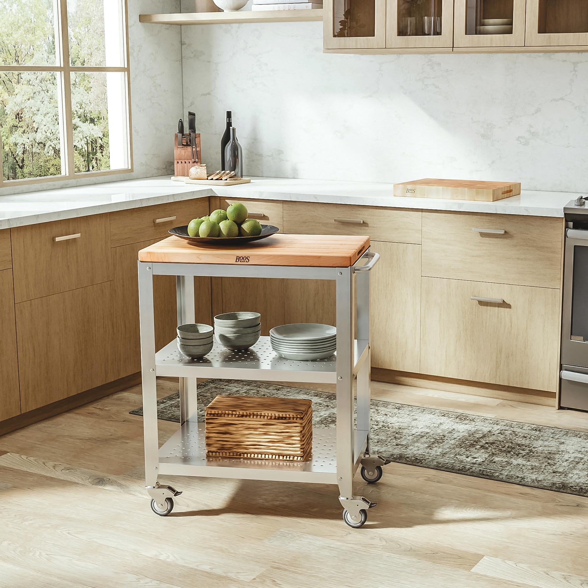 john-boos-cucina-culinarte-kitchen-cart-rolling-prep-table-with-removable-maple- image 8