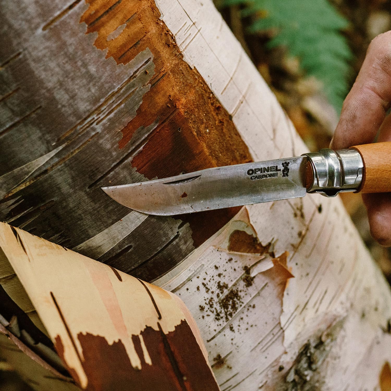 opinel-no-08-carbon-carbon-steel-folding-pocket-knife-with-beechwood-handle image 5