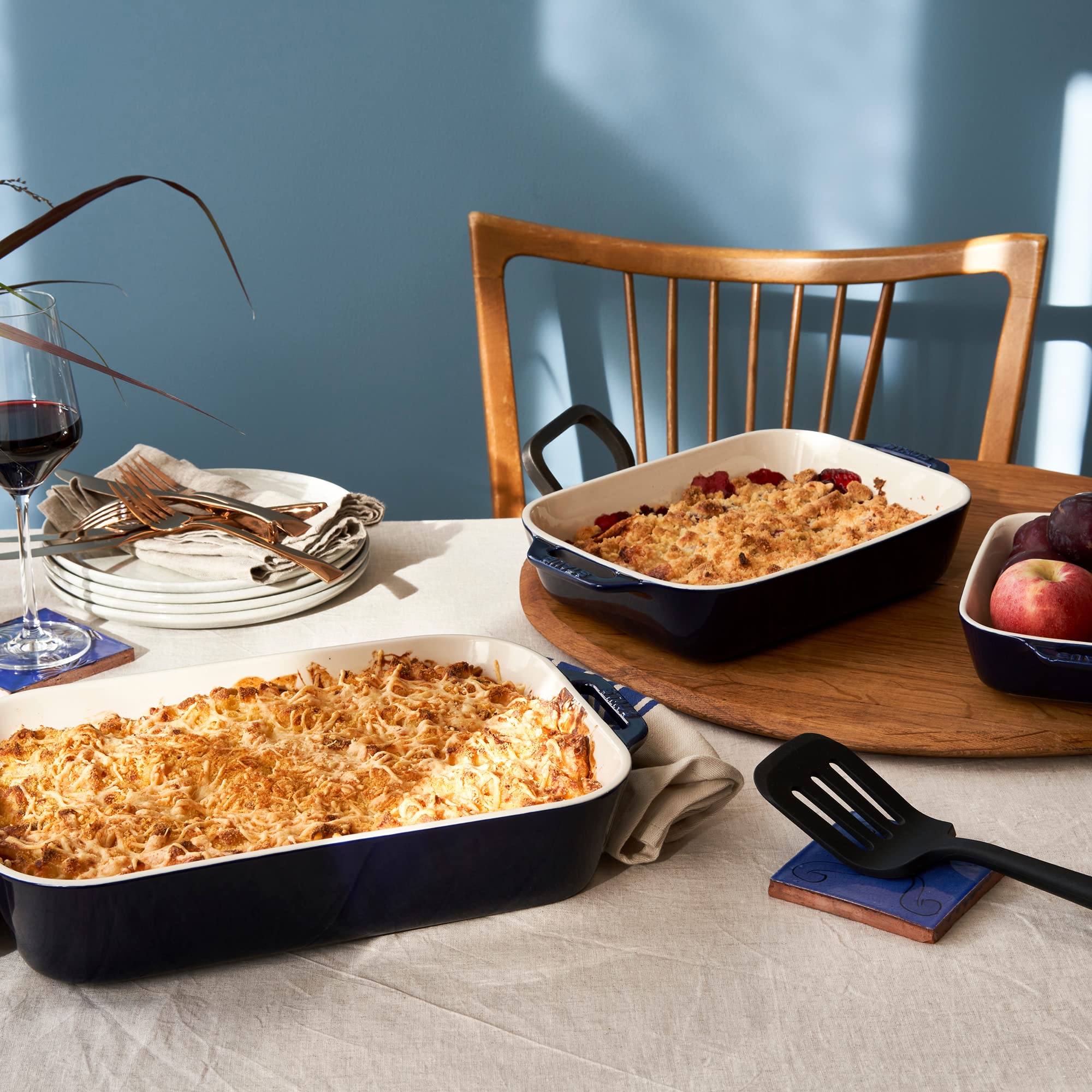 staub-ceramic-3-piece-rectangular-baking-dish-set-dark-blue-nesting-oven-safe image 4